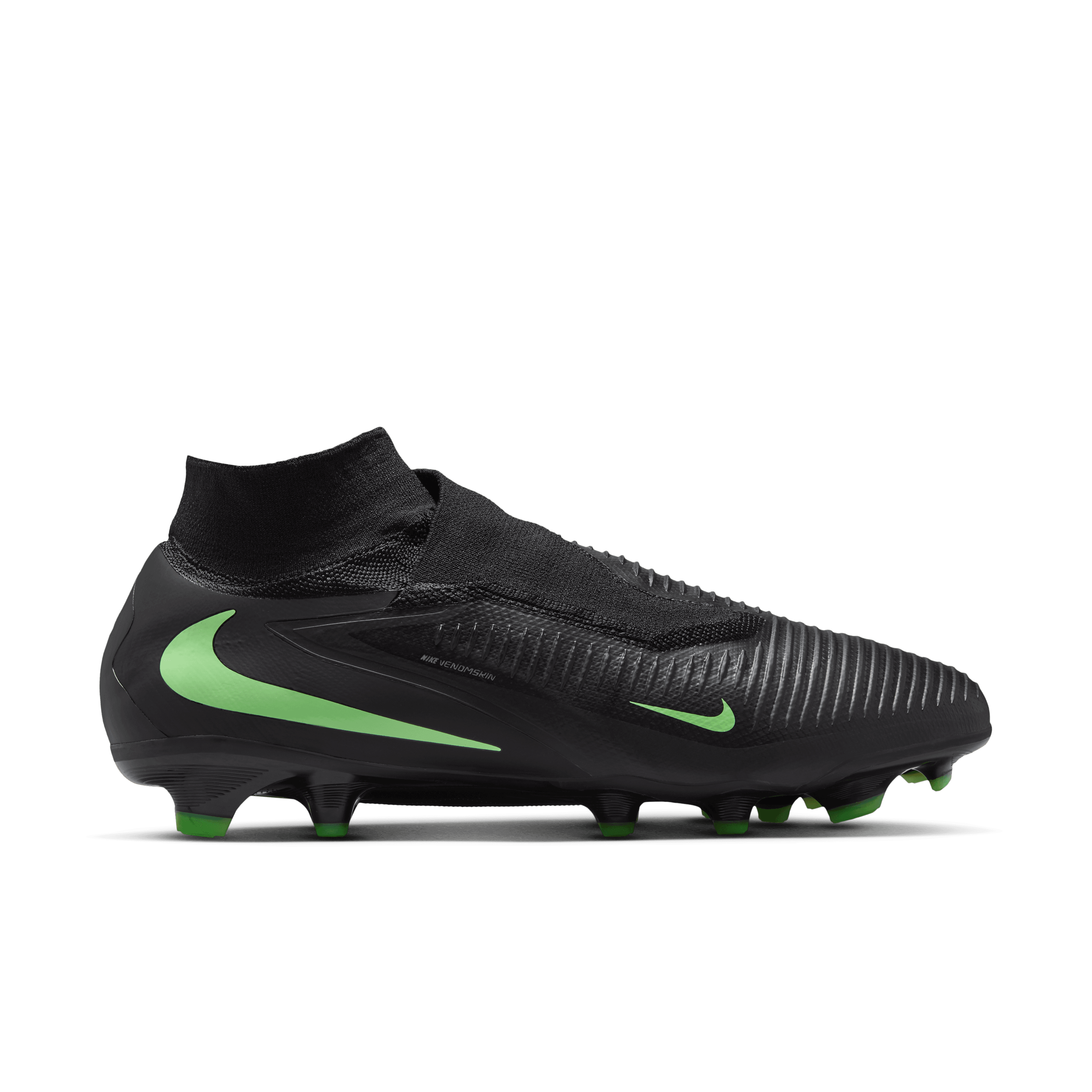 Nike Phantom 6 High Pro Firm-Ground Soccer Cleats- Black/Black/Illusion Green