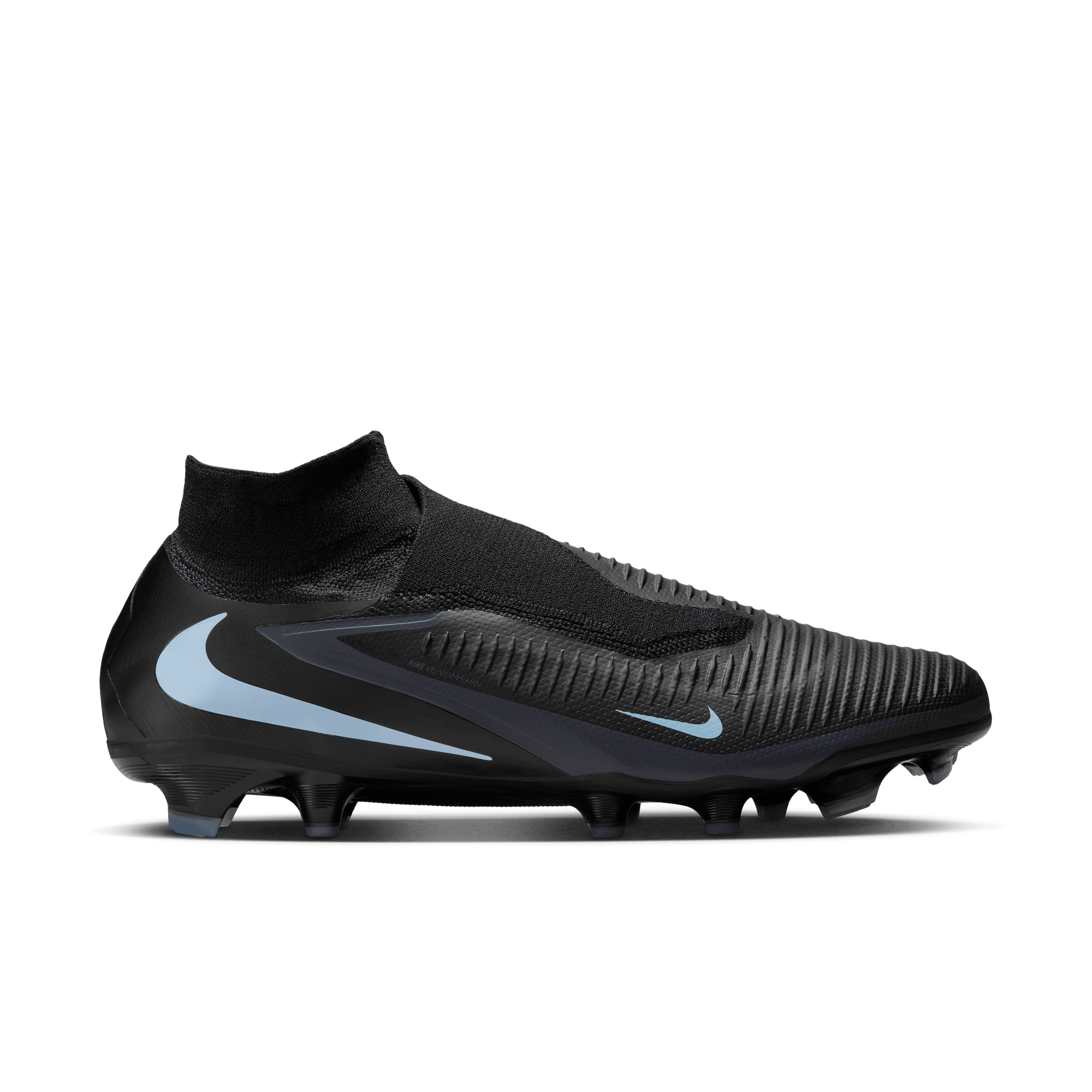 Nike Phantom 6 High Pro Firm-Ground Soccer Cleats-Black/Ice Blue