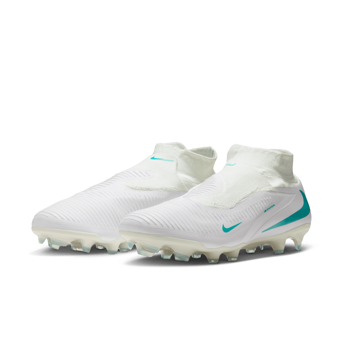 Nike Youth Phantom 6 High Pro Firm-WHITE/DUSTY CACTUS-WHITE