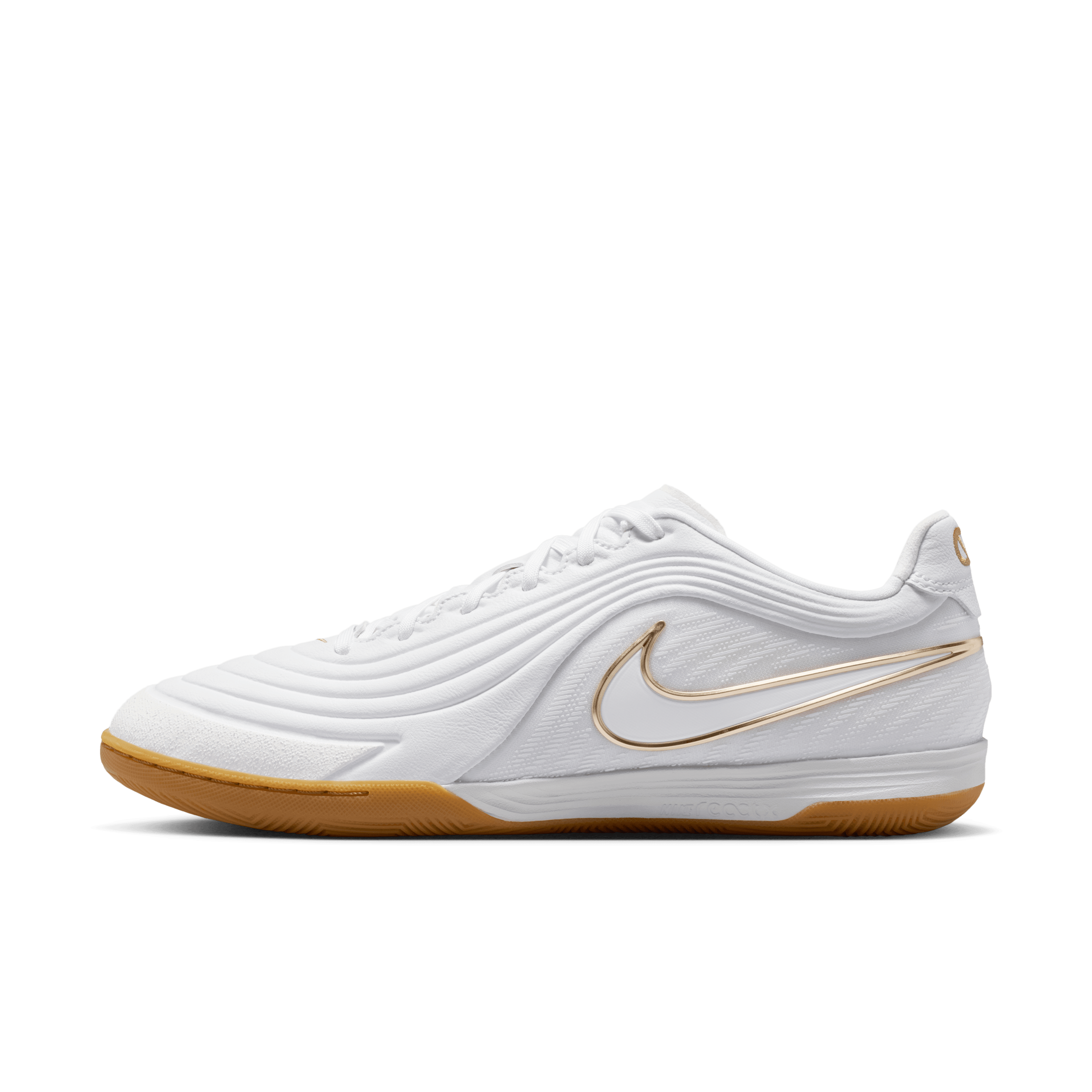 Nike Tiempo Reactgato Indoor/Court Low-Top Soccer Shoes - White/Metalic Gold