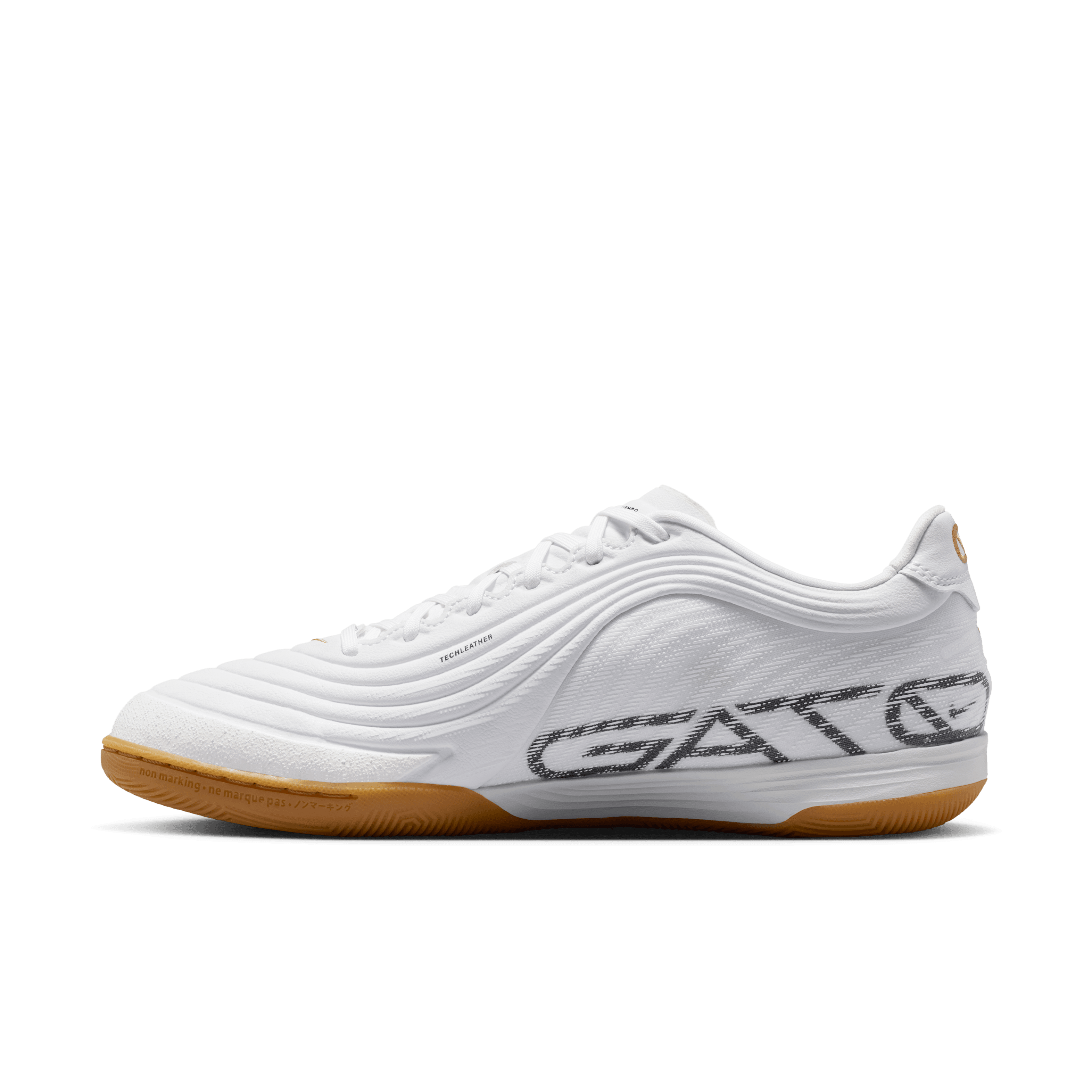 Nike Tiempo Reactgato Indoor/Court Low-Top Soccer Shoes - White/Metalic Gold