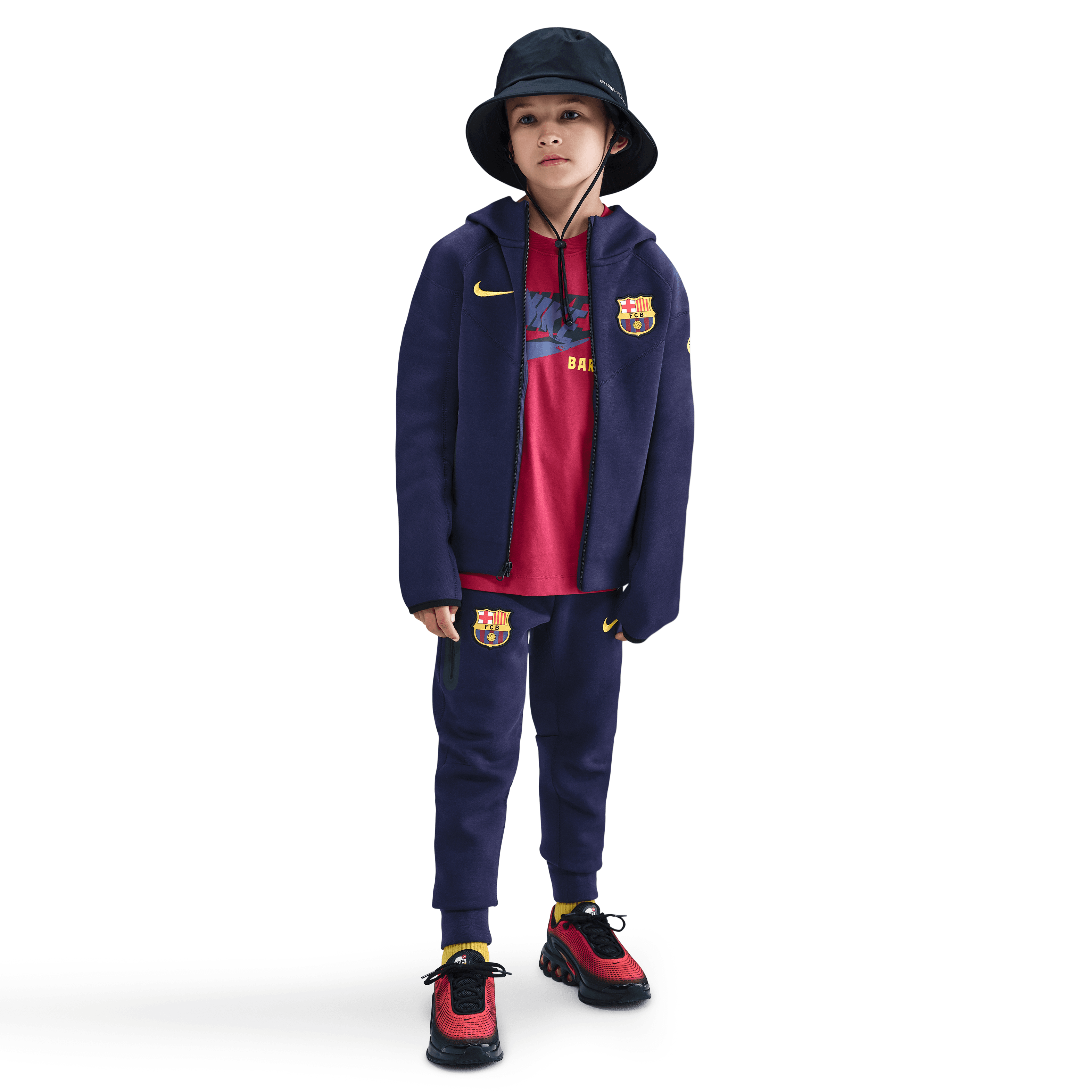 Nike FC Barcelona Tech Fleece Big Kids' (Boys') Full-Zip Hoodie