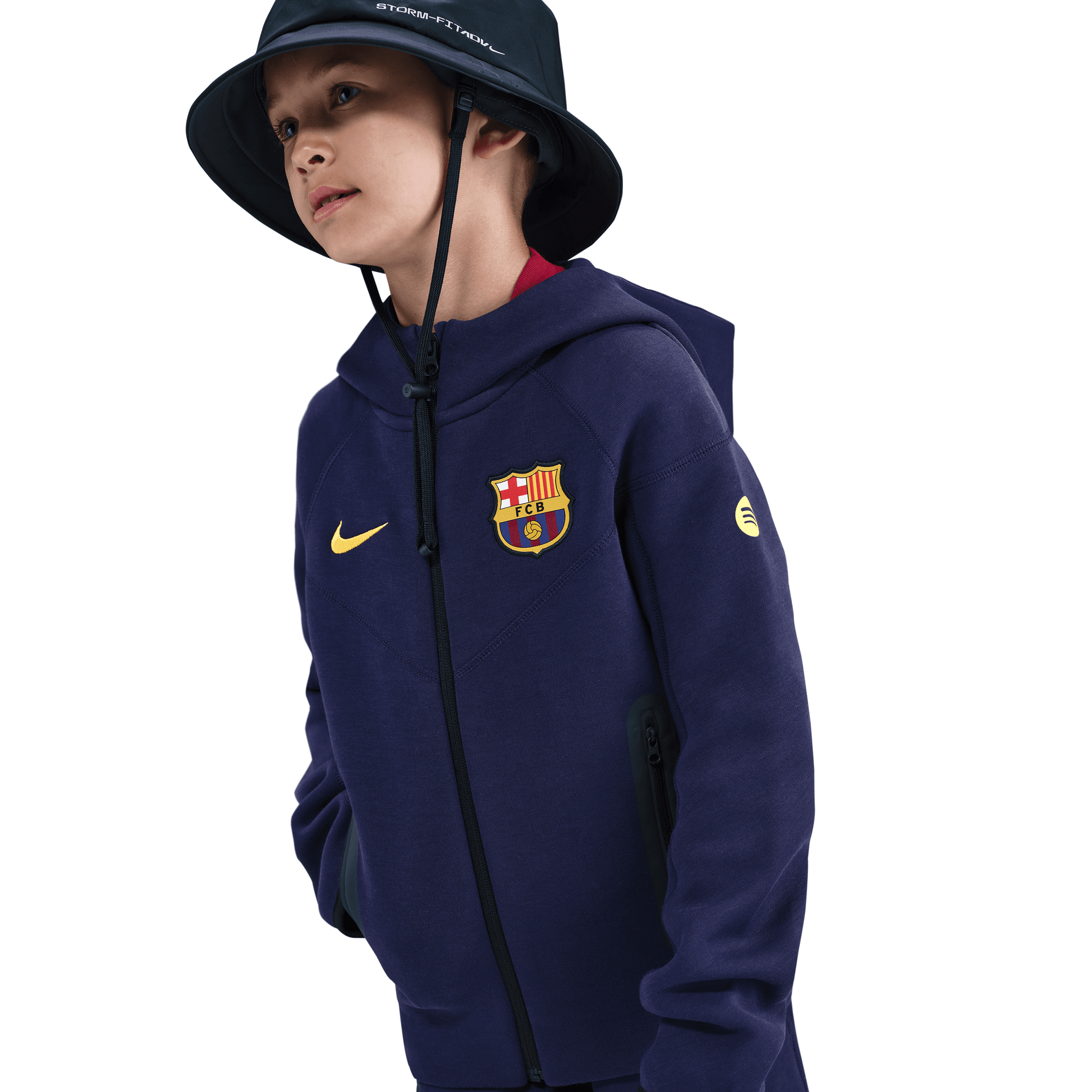Nike FC Barcelona Tech Fleece Big Kids' (Boys') Full-Zip Hoodie