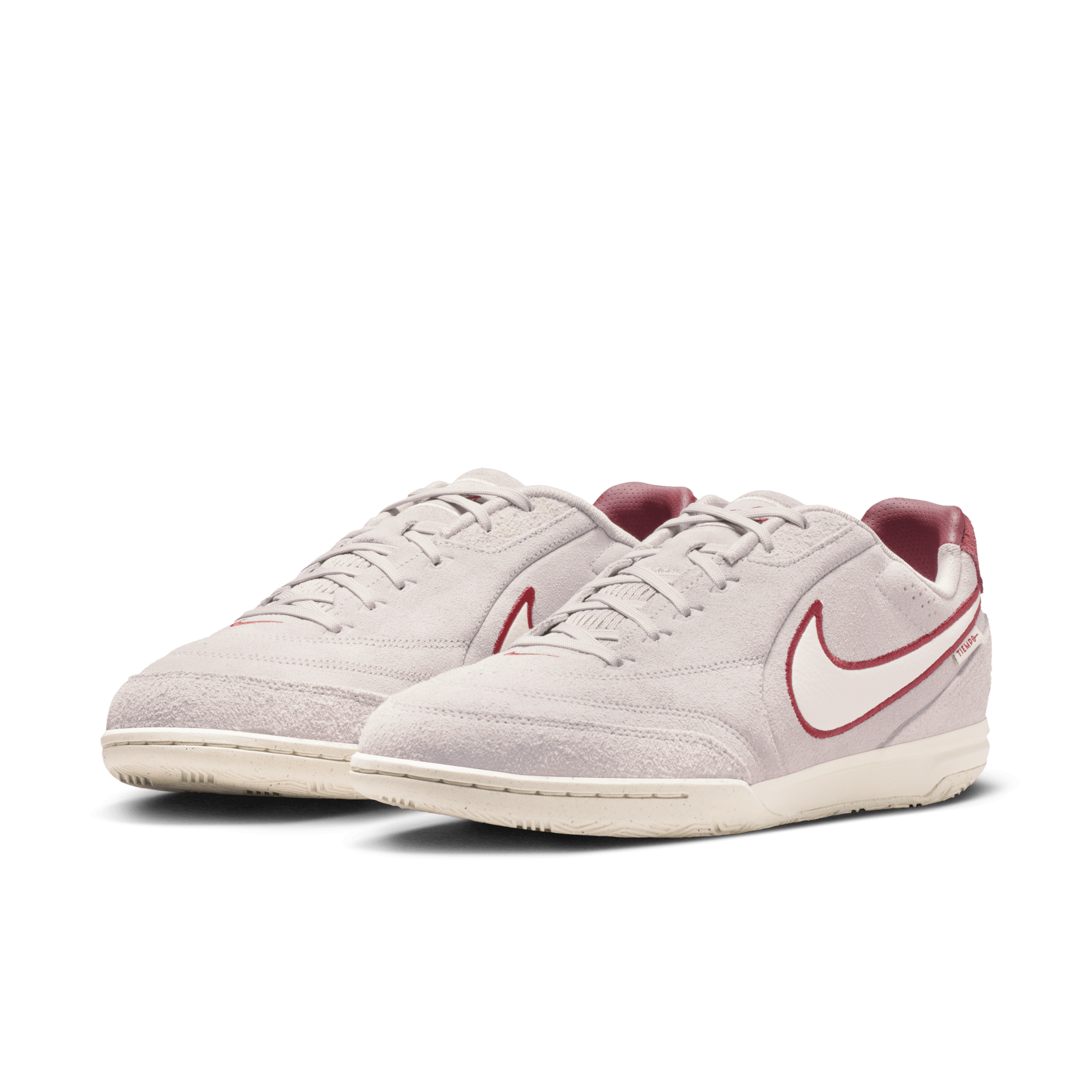 Nike Tiempo Streetgato PRM Indoor/Court Low-Top Soccer Shoes-  Moon Particle/chalk-team Red