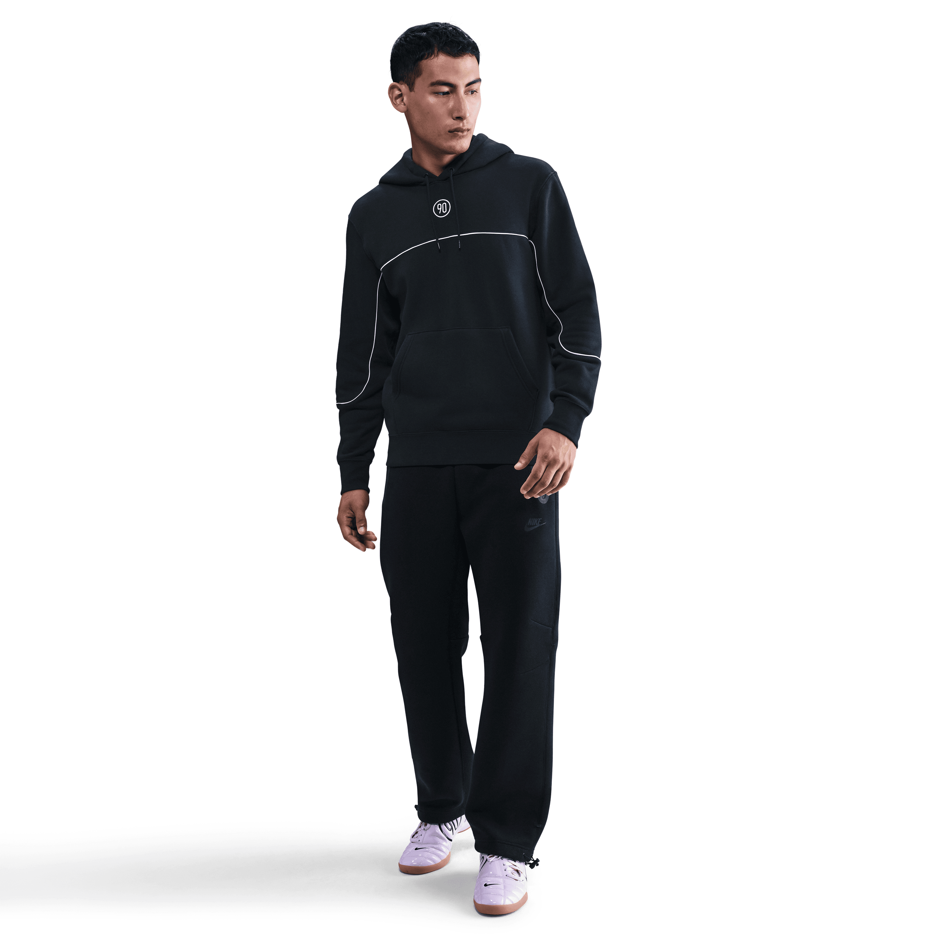 Nike Club Total 90 Men's Soccer Pullover Hoodie-Black/White