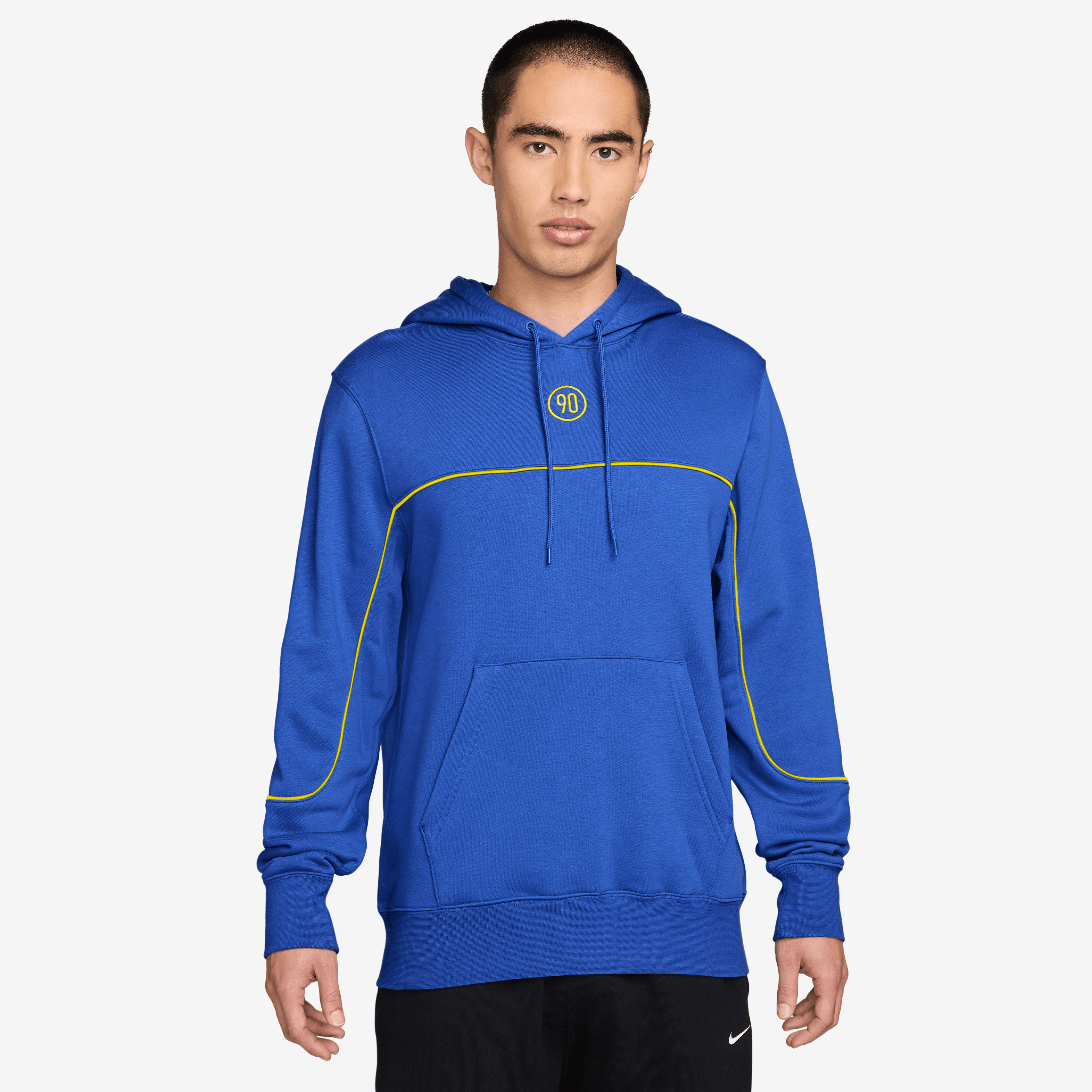 Nike Club Total 90 Men's Soccer Pullover Hoodie-Game Royal/Lightening