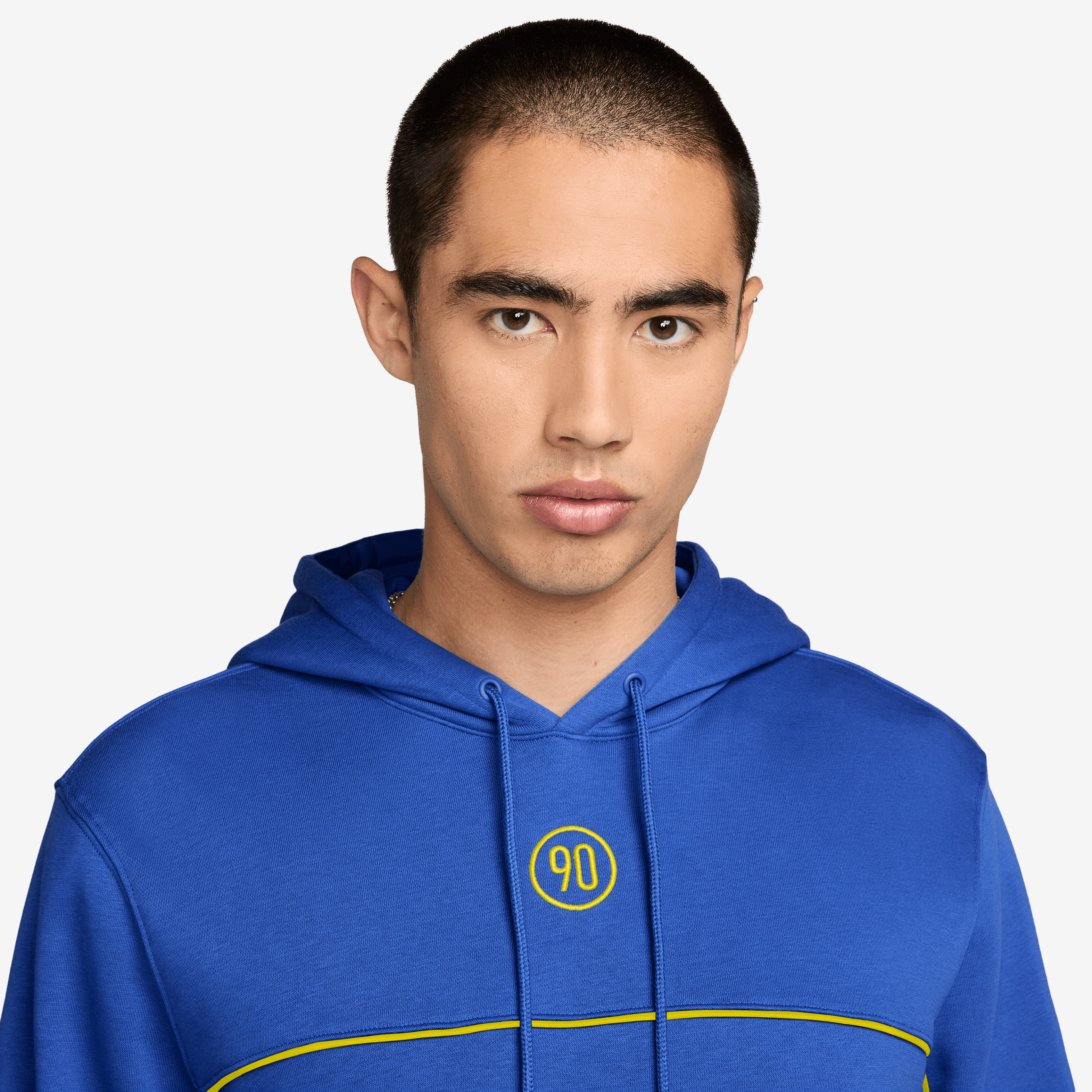Nike Club Total 90 Men's Soccer Pullover Hoodie-Game Royal/Lightening