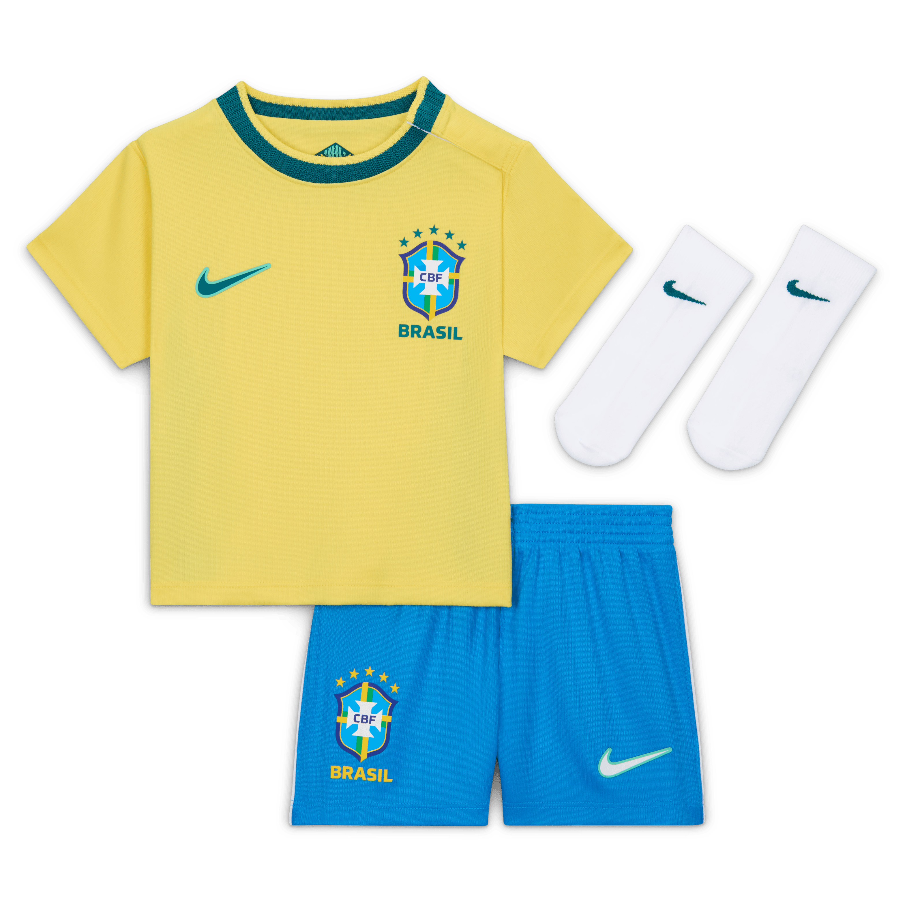 Nike Baby/Toddler Unisex Brazil Stadium Home Jordan Soccer Replica 3-Piece Kit