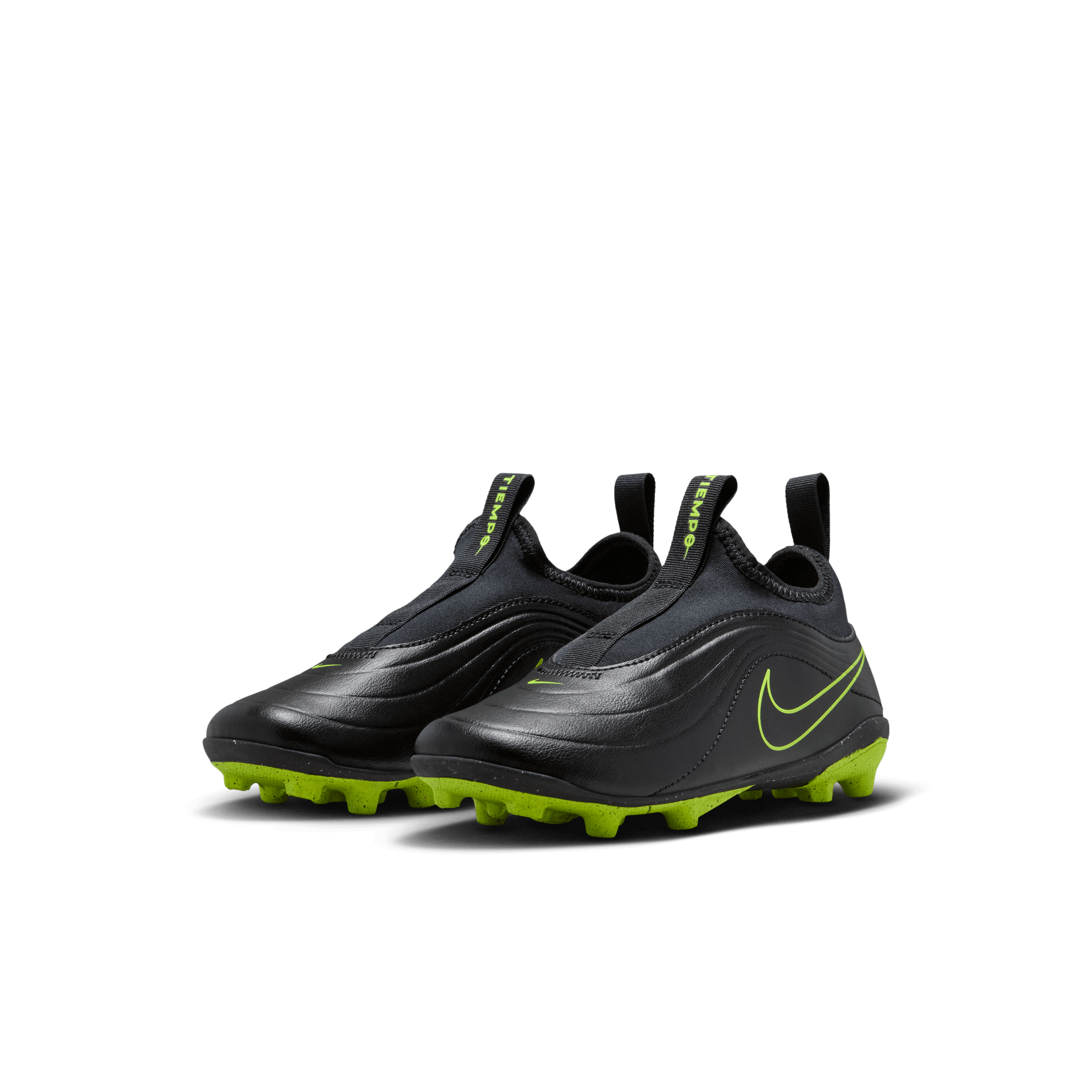 Nike Jr. Tiempo Maestro Club MG Low-Top Soccer Cleats- Black/Volt