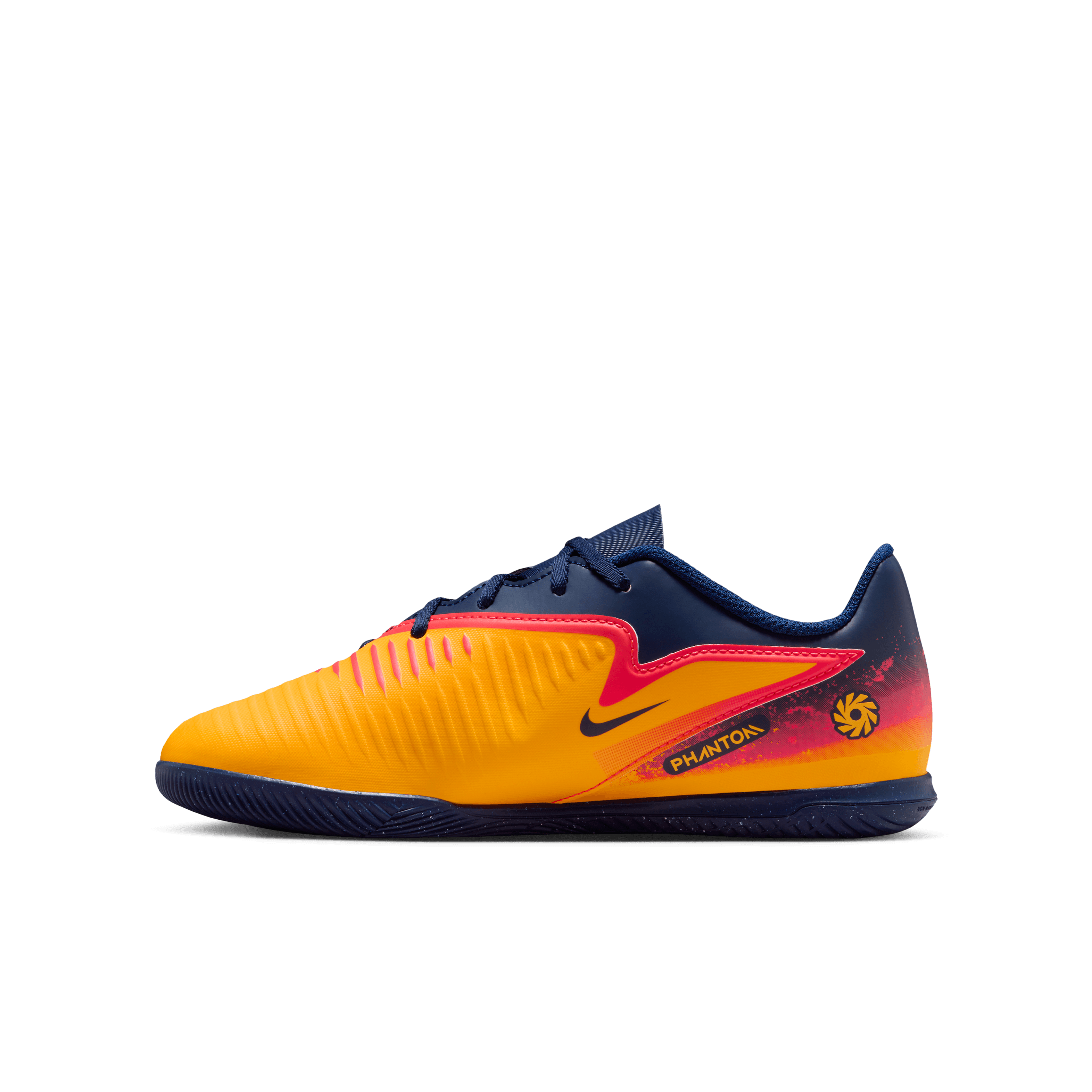 Nike Jr. Phantom 6 Low Club "Erling Haaland IC-Laser Orange/lemon Venom-blue Void