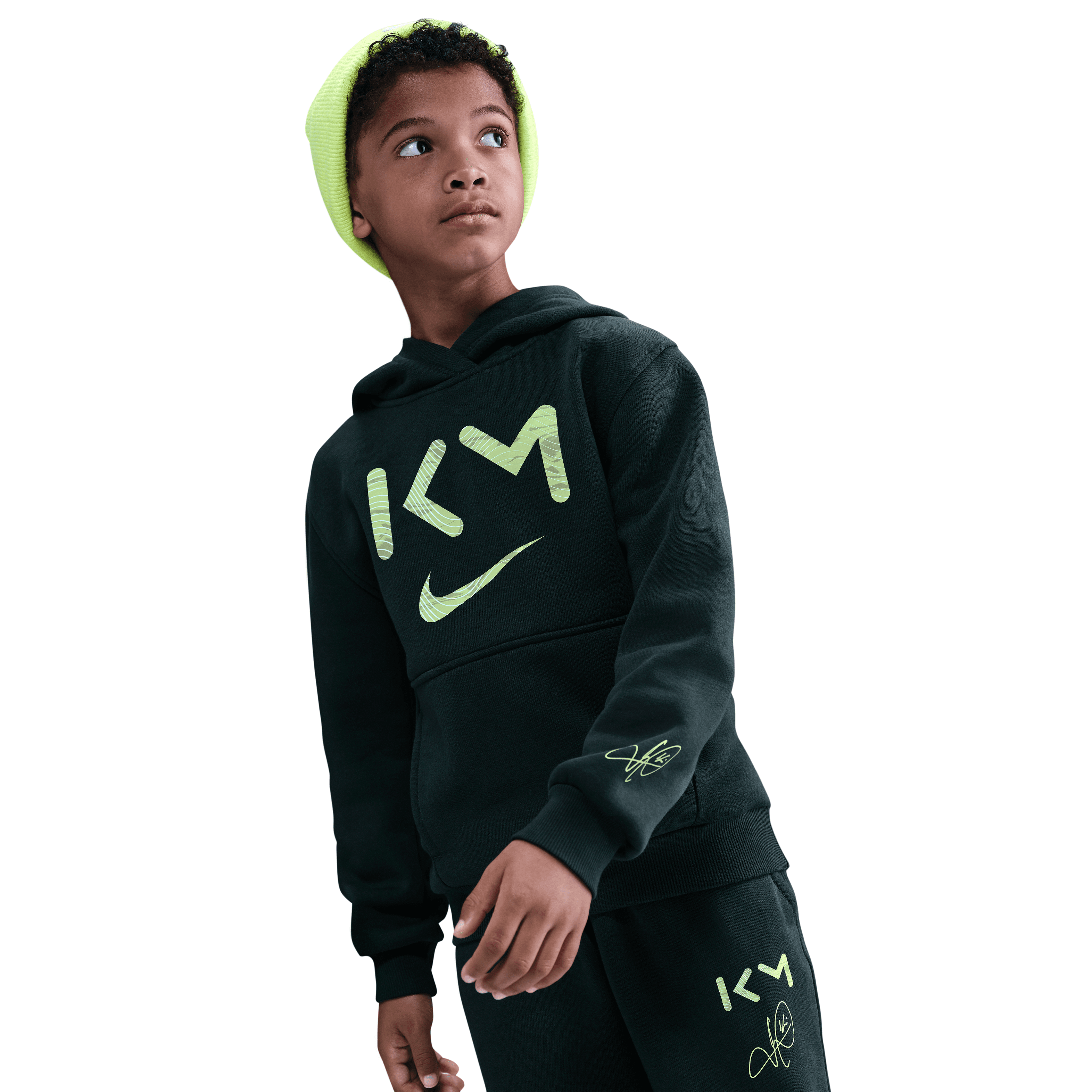 Nike Kylian Mbappé Club Fleece Big Kids' Dri-FIT Soccer Hoodie