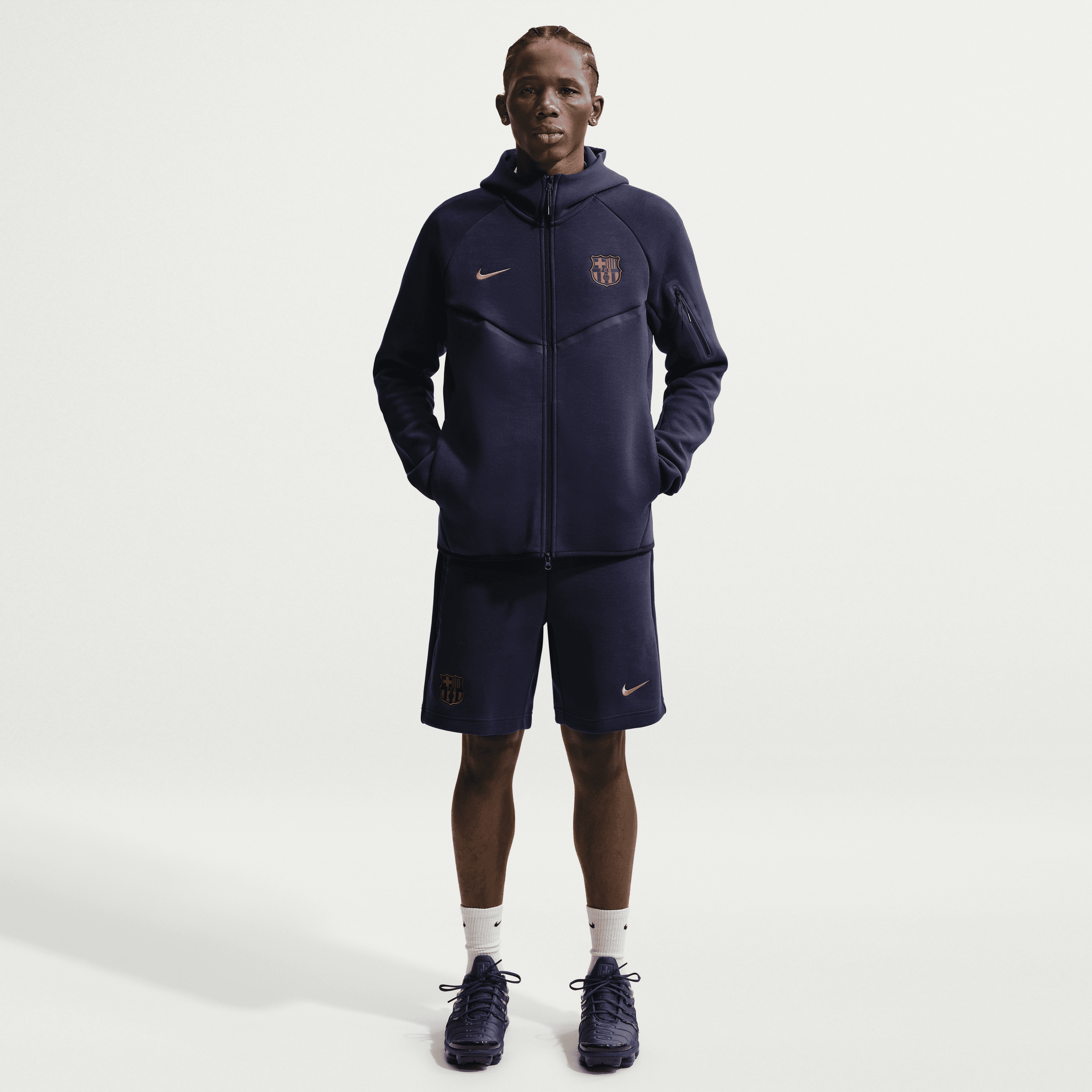 Nike FC Barcelona Tech Fleece Windrunner Soccer Full-Zip Hoodie