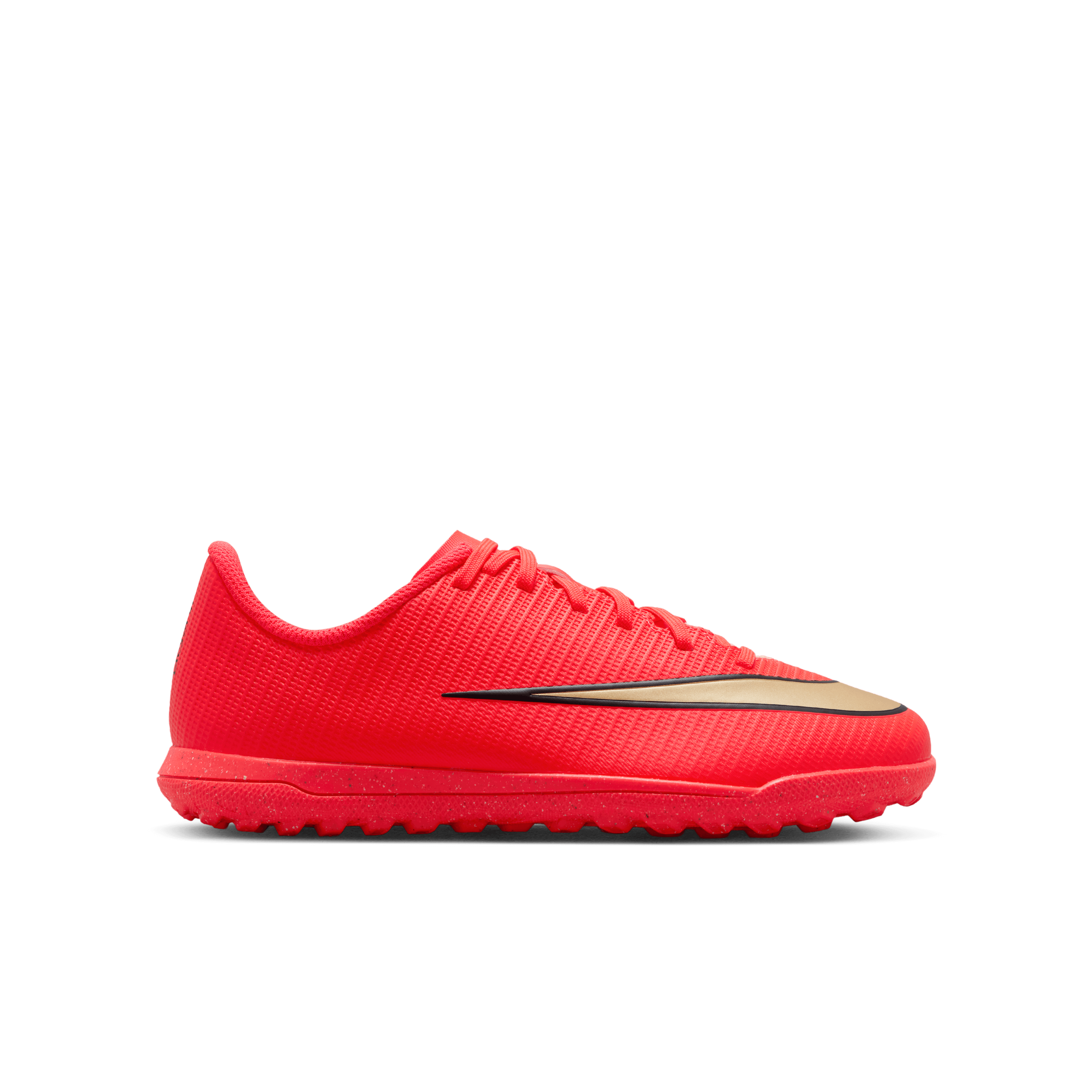 Nike Jr. Mercurial Vapor 17 Club Big Kids' Turf Low-Top Soccer Shoes- BRIGHT CRIMSON/BLUR