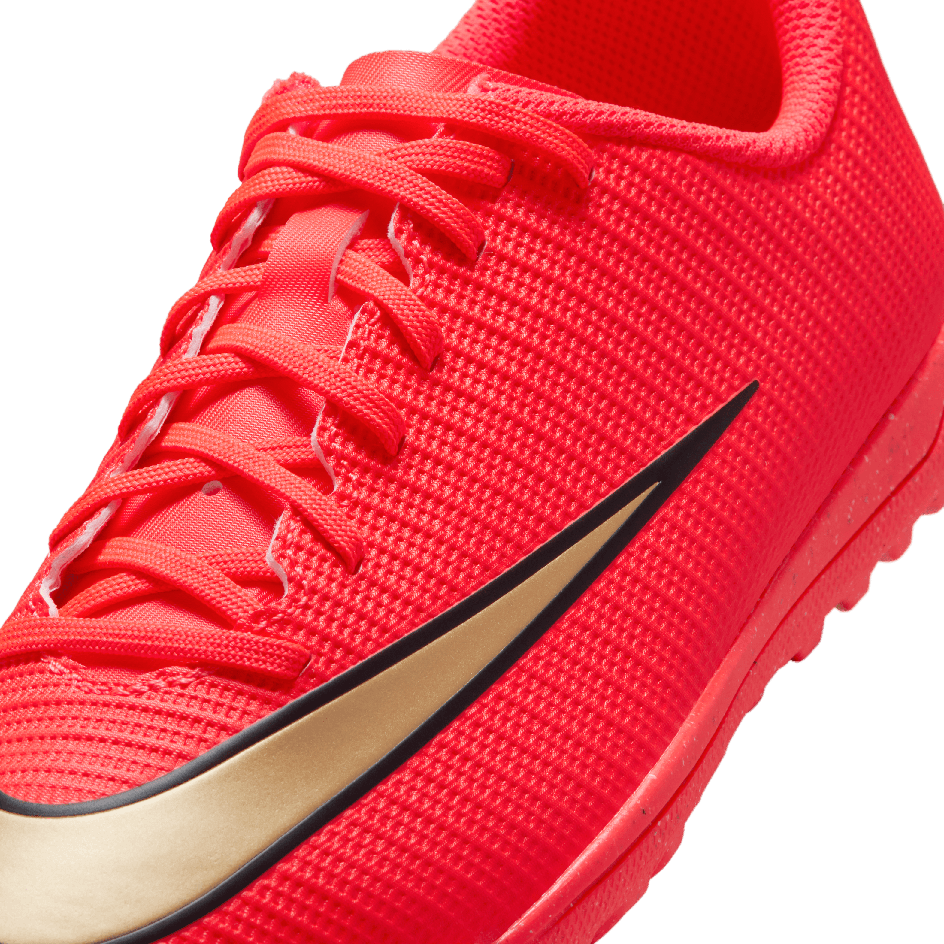 Nike Jr. Mercurial Vapor 17 Club Big Kids' Turf Low-Top Soccer Shoes- BRIGHT CRIMSON/BLUR