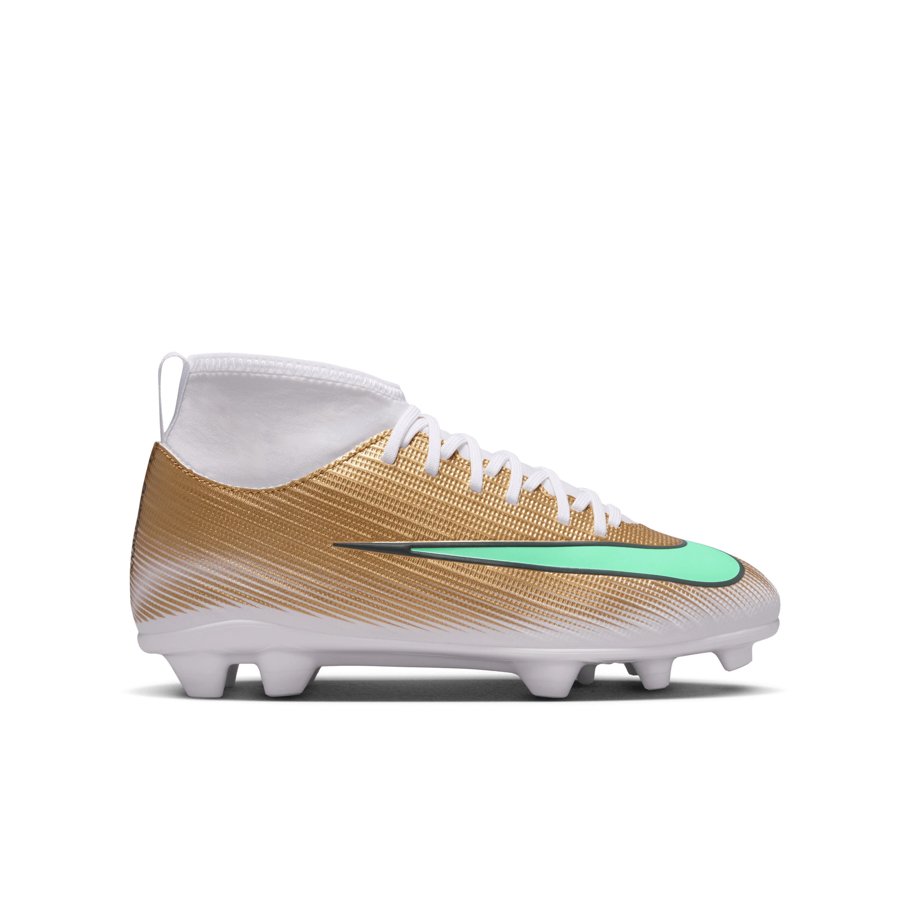 Nike Jr. Mercurial Superfly 11 Club "Kylian Mbappé" MG/FG-METALLIC GOLD/GREEN GLOW