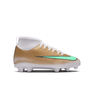 Nike Jr. Mercurial Superfly 11 Club "Kylian Mbappé" MG/FG-METALLIC GOLD/GREEN GLOW