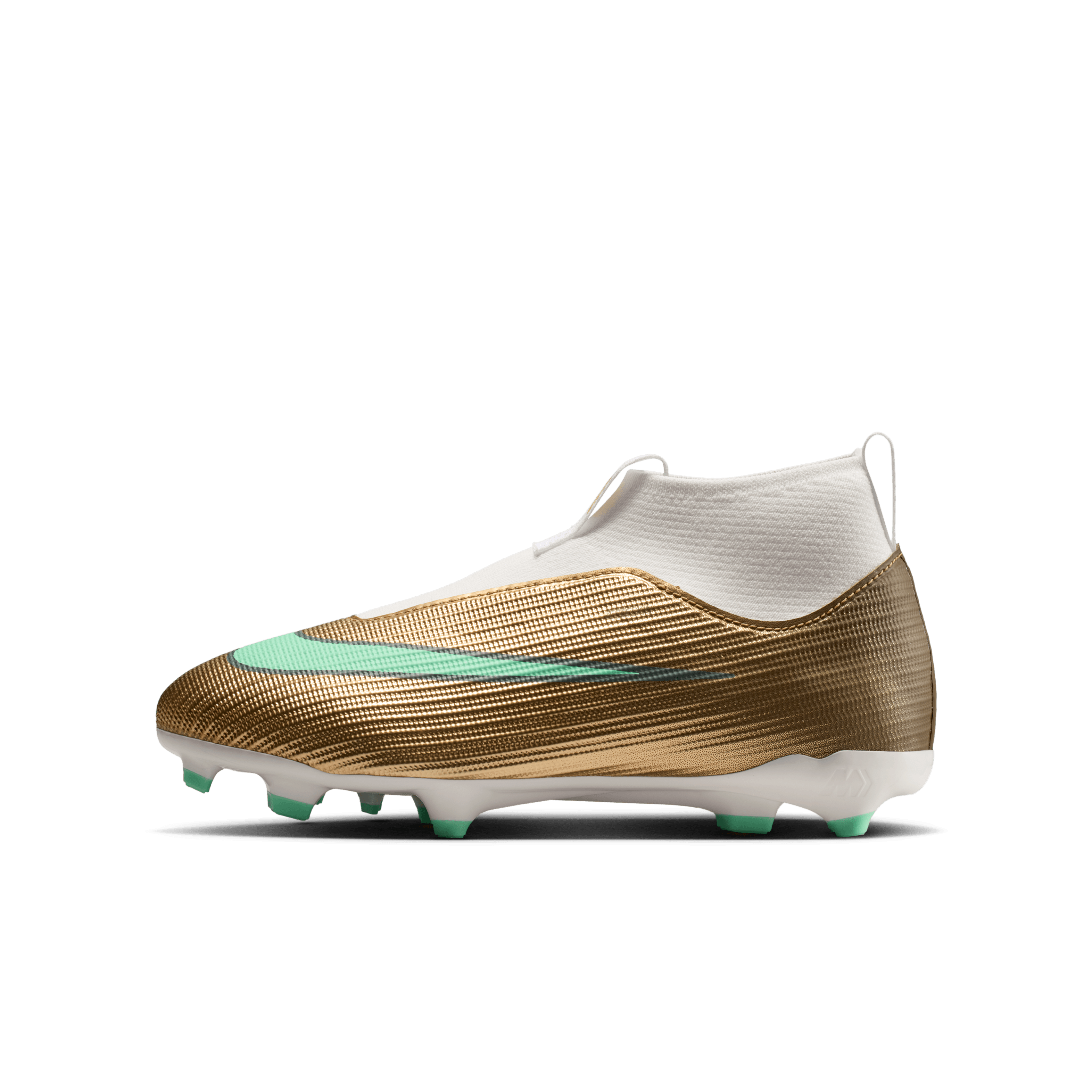 Nike Jr. Mercurial Superfly 11 Academy "Kylian Mbappé" MG-METALLIC GOLD/GREEN GLOW