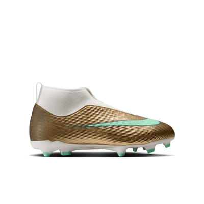 Nike Jr. Mercurial Superfly 11 Academy "Kylian Mbappé" MG-METALLIC GOLD/GREEN GLOW