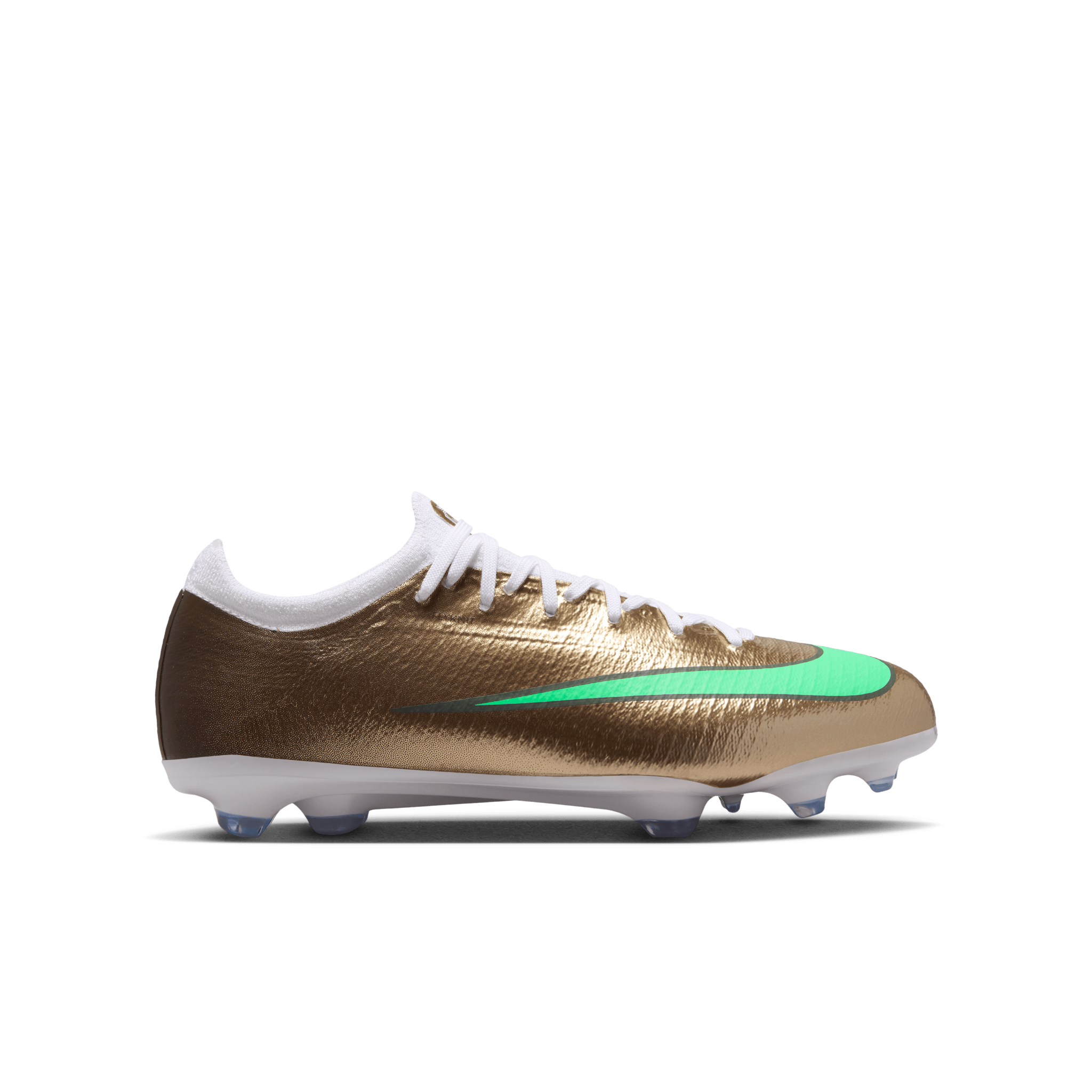 Nike Jr. Mercurial Vapor 17 Pro Kylian Mbappe FG Metallic Gold Green Glow side view