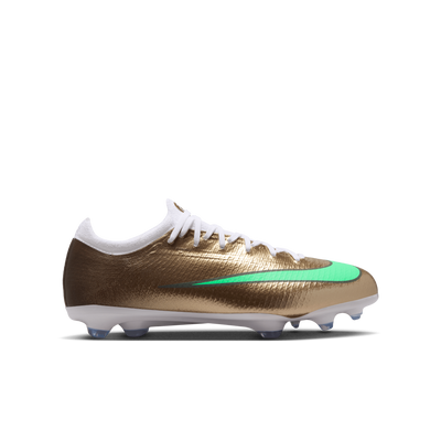 Nike Jr. Mercurial Vapor 17 Pro Kylian Mbappe FG Metallic Gold Green Glow side view