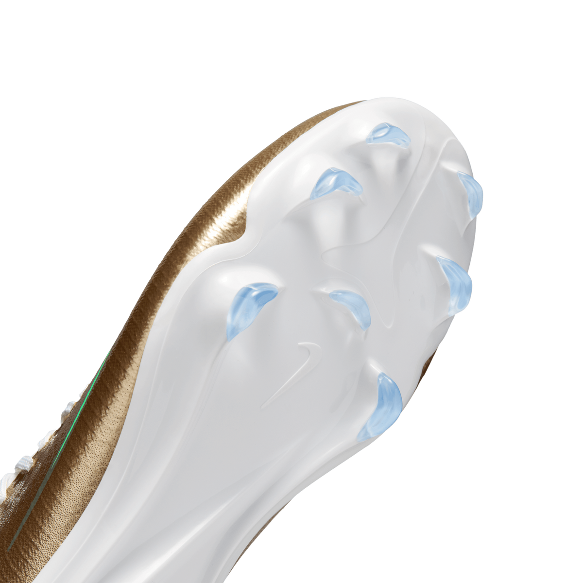 Nike Jr. Mercurial Vapor 17 Pro Kylian Mbappe FG Metallic Gold Green Glow upper detail