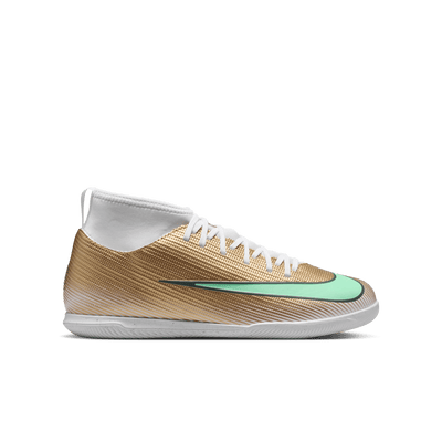 Nike Jr. Mercurial Superfly 11 Club "Kylian Mbappé" Indoor - METALLIC GOLD/GREEN GLOW