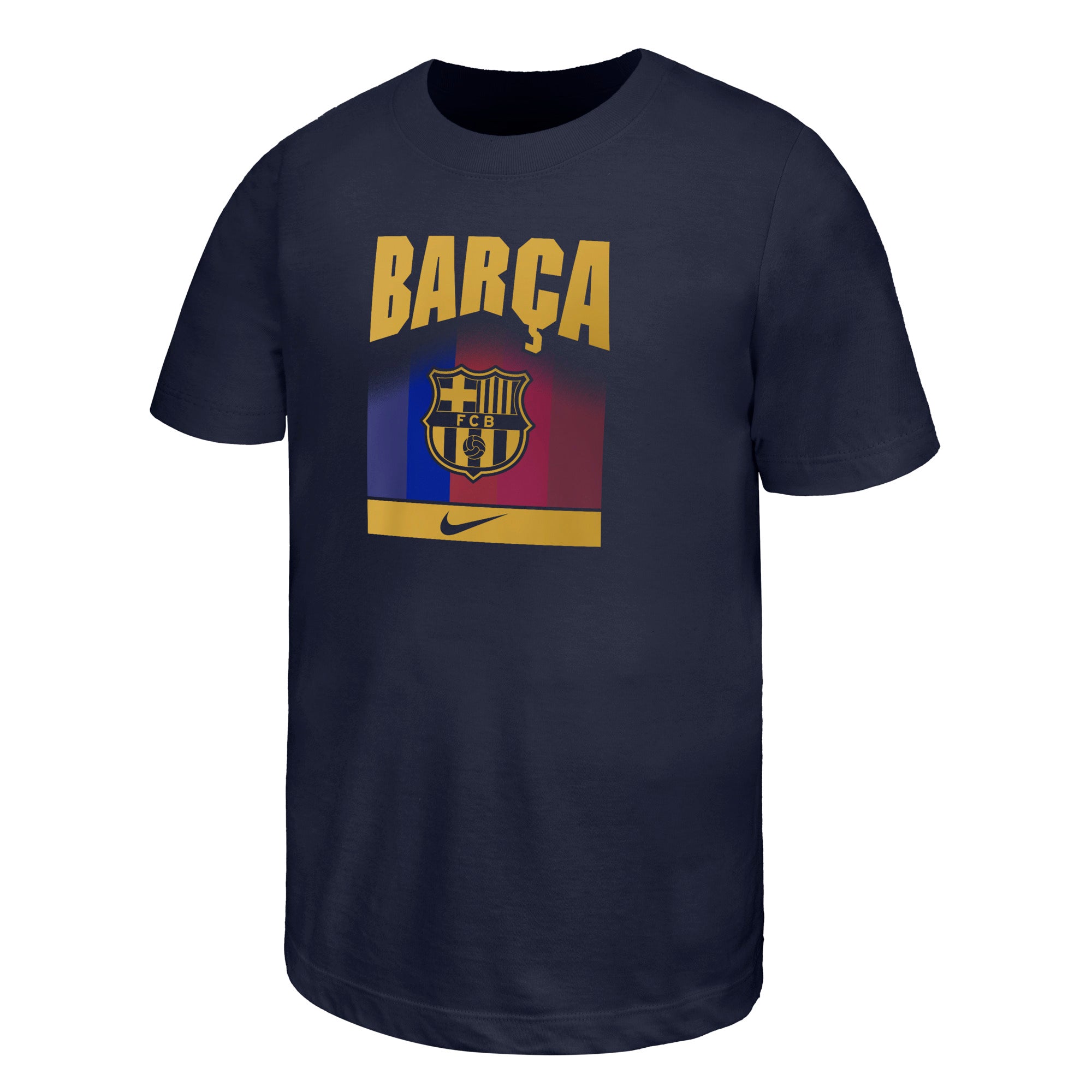 Nike Youth FC Barcelona Core Cotton T-Shirt-Navy