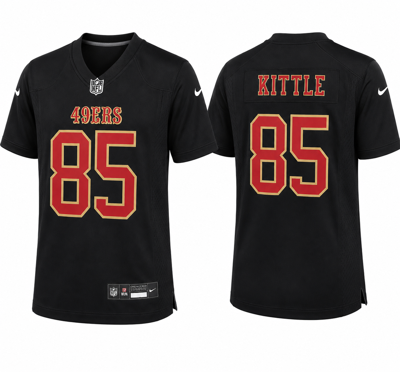 Nike Youth San Francisco 49ers George Kittle Game Jersey - Carbon Black