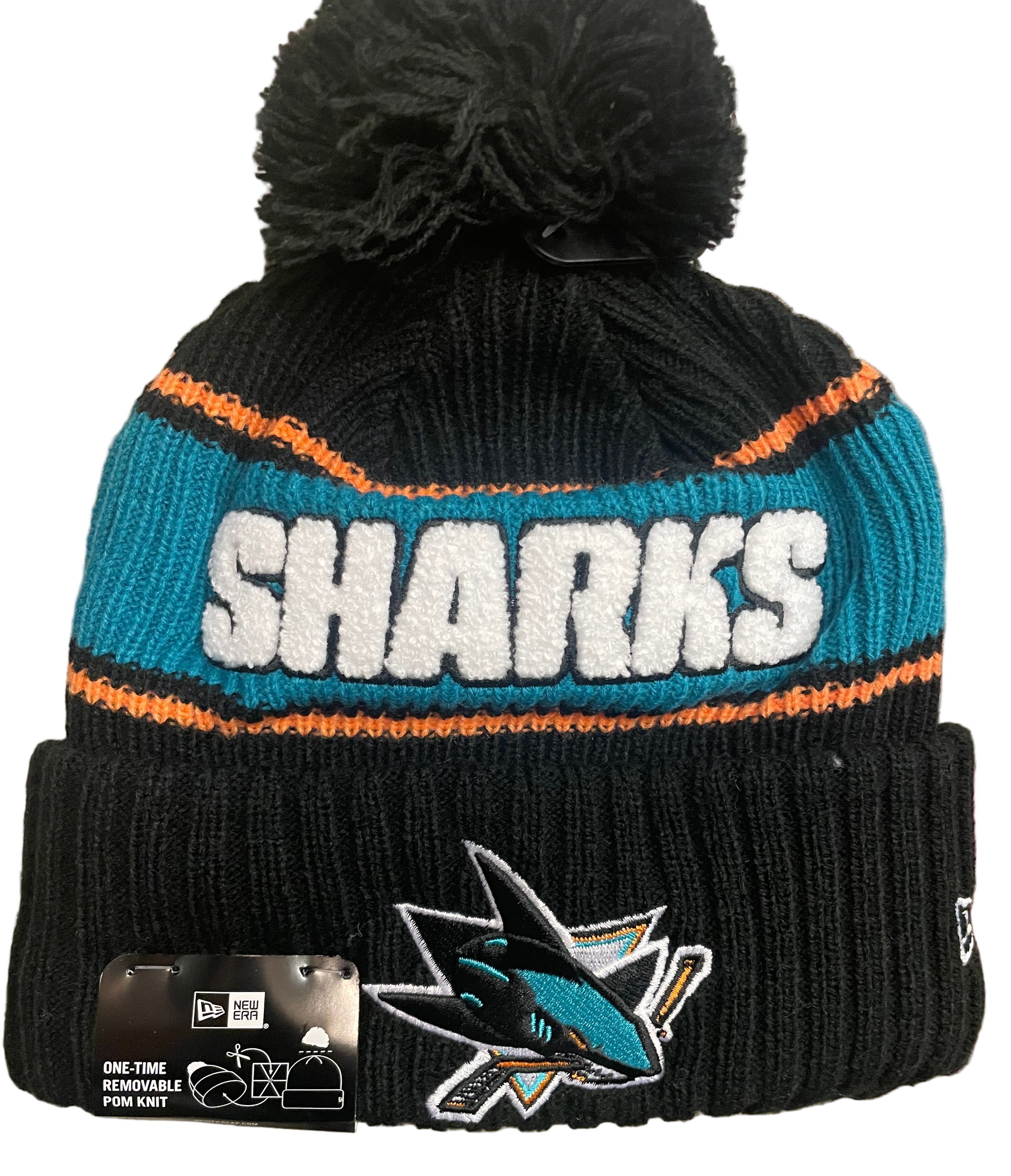 New Era San Jose Sharks Bold Cuffed Knit With Pom
