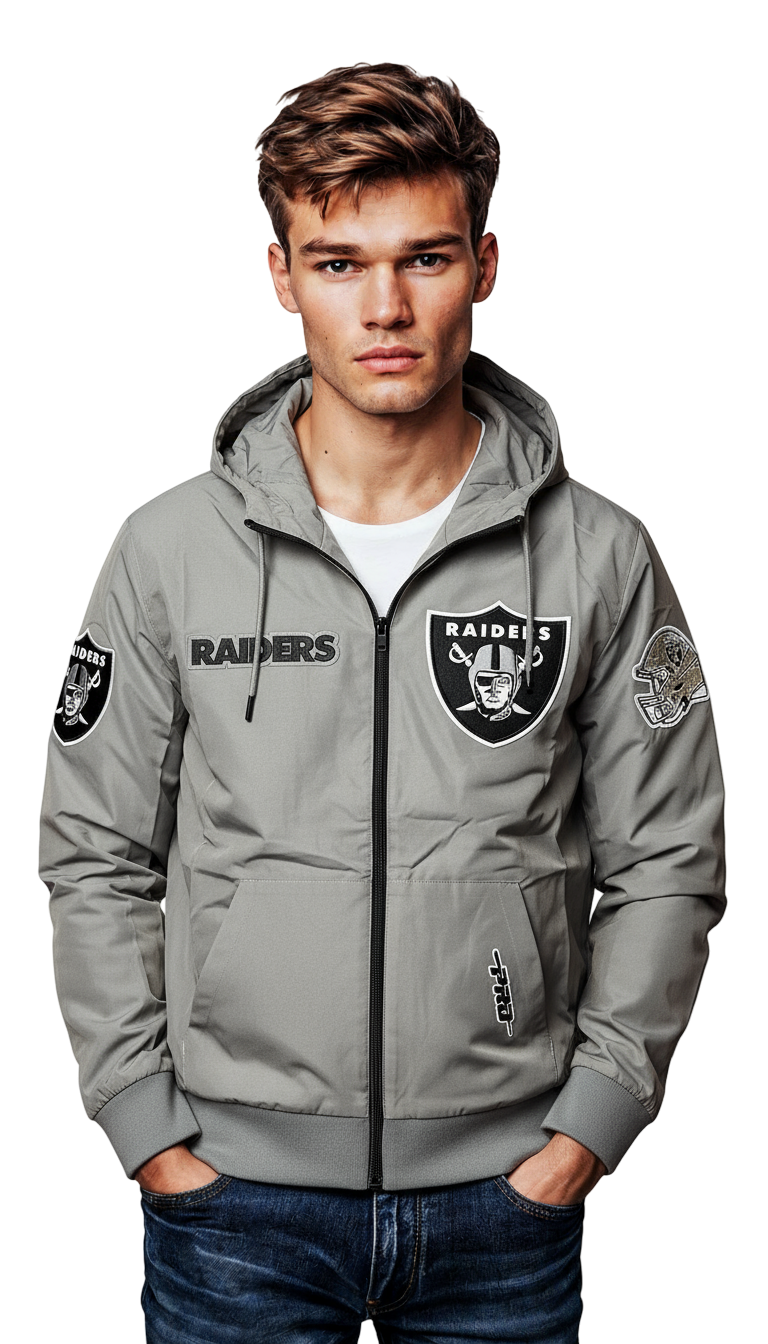 Pro Standard Men's  Las Vegas Raiders Classic Wind Suit Woven Full-Zip Jacket -Gray