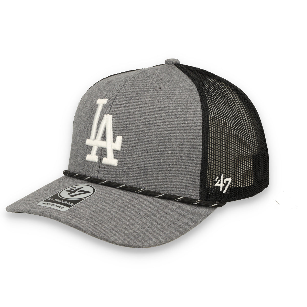 '47 Brand Los Angeles Dodgers Carbon Rope Trucker Adjustable Snapback Hat