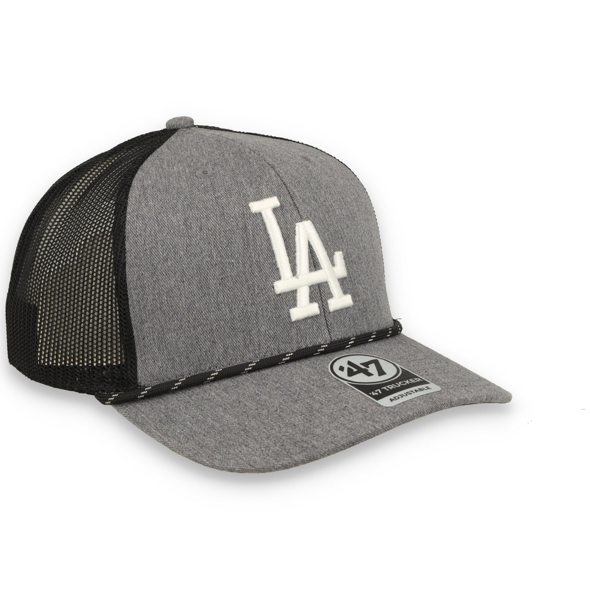 '47 Brand Los Angeles Dodgers Carbon Rope Trucker Adjustable Snapback Hat
