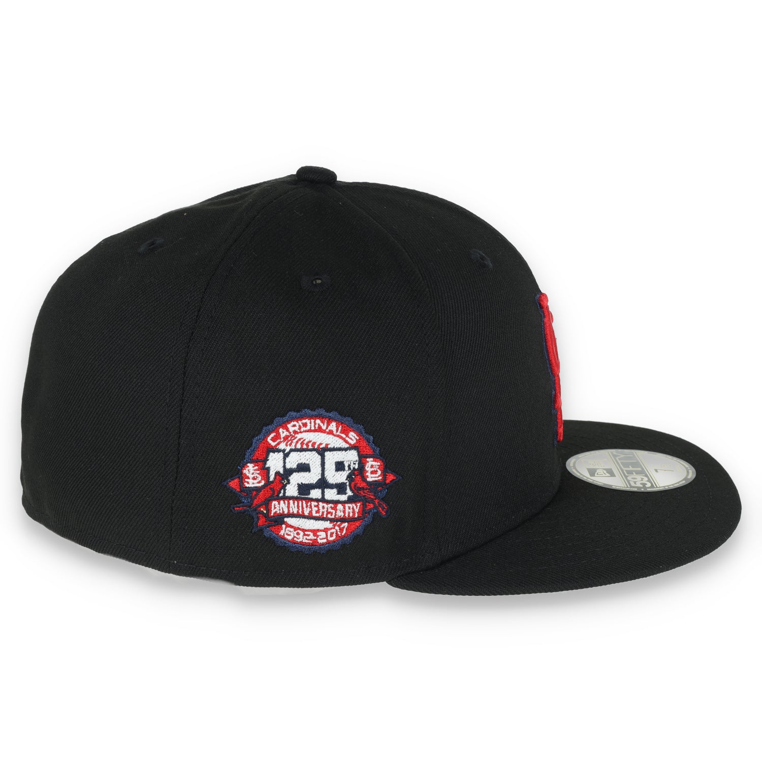 New Era St. Louis Cardinals Metallic Logo 129 Anniversary Side Patch 59FIFTY Fitted - Black