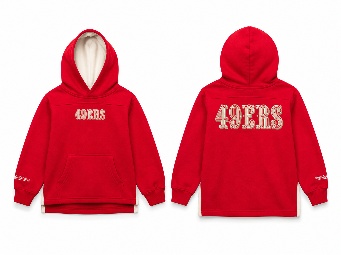 Mitchell & Ness Women's San Francisco 49ers Retro Roots FT Cropped Hoodie - Scarlet