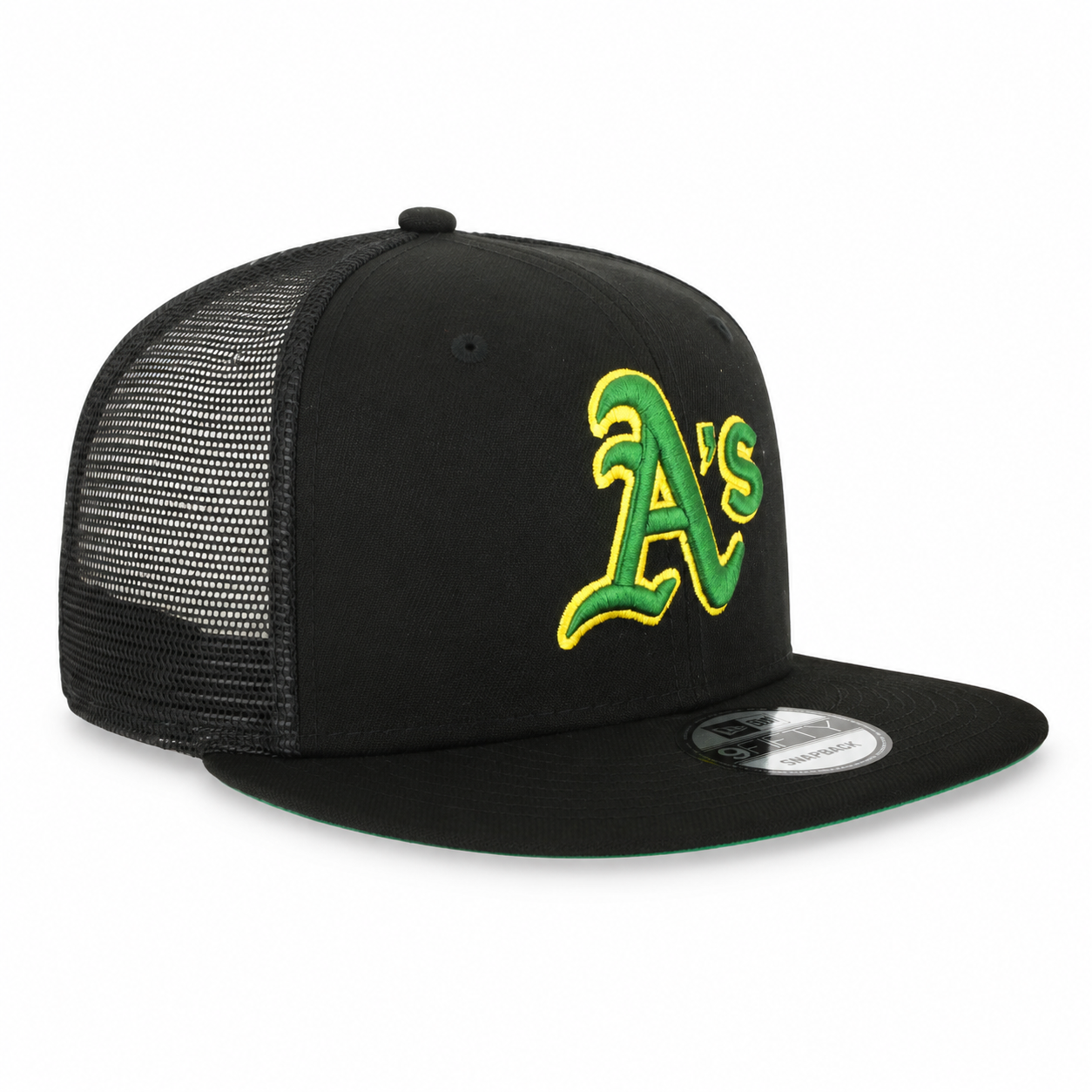 OAKLAND ATHLETICS NEW ERA TRUCKER 9FIFTY SNAPBACK ADJUSTABLE HAT-GRN/GOLD (Copy)