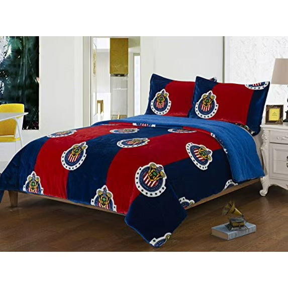 Chivas King Size Sherpa 3PC Blanket Set with 2 Pillow Shams