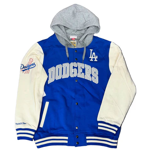 Mitchell & Ness Los Angeles Dodgers Courtside Fleece Full Snap-Jacket