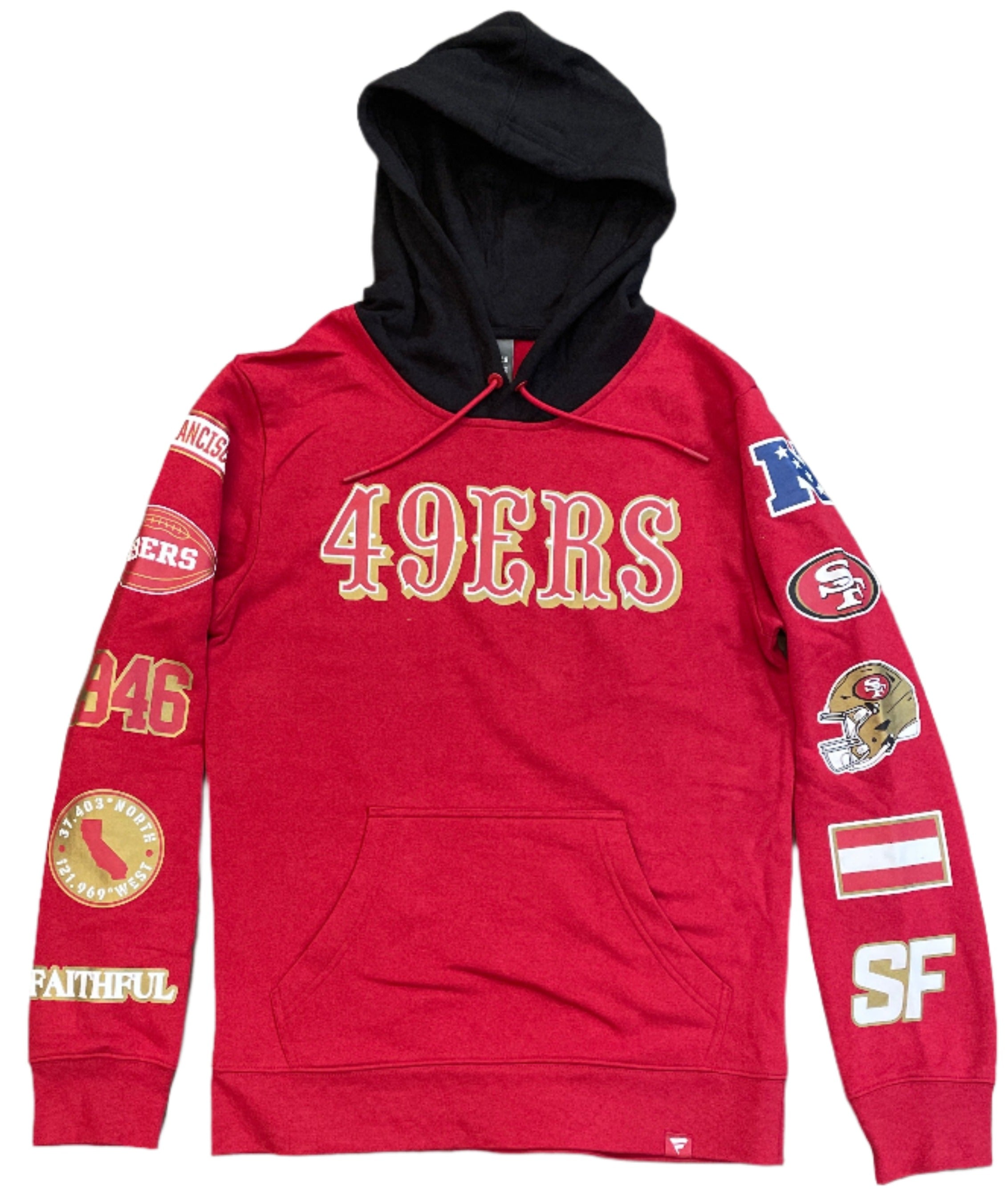 San Francisco 49ers Fanatics Branded Patched Out Pullover Hoodie - Scarlet