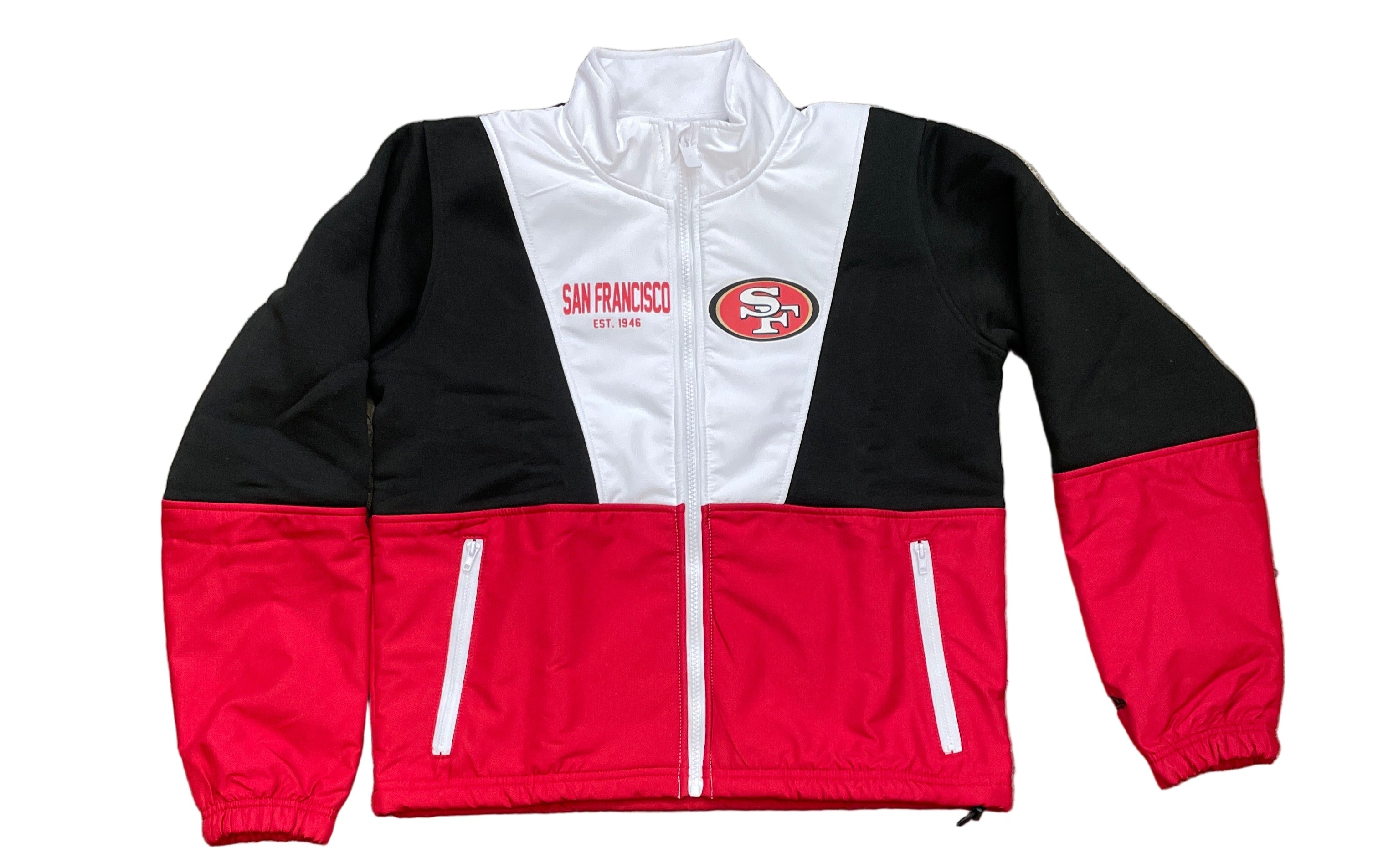 New Era Women's San Francisco 49ers Half Fleece Half Windbreaker Jacket
