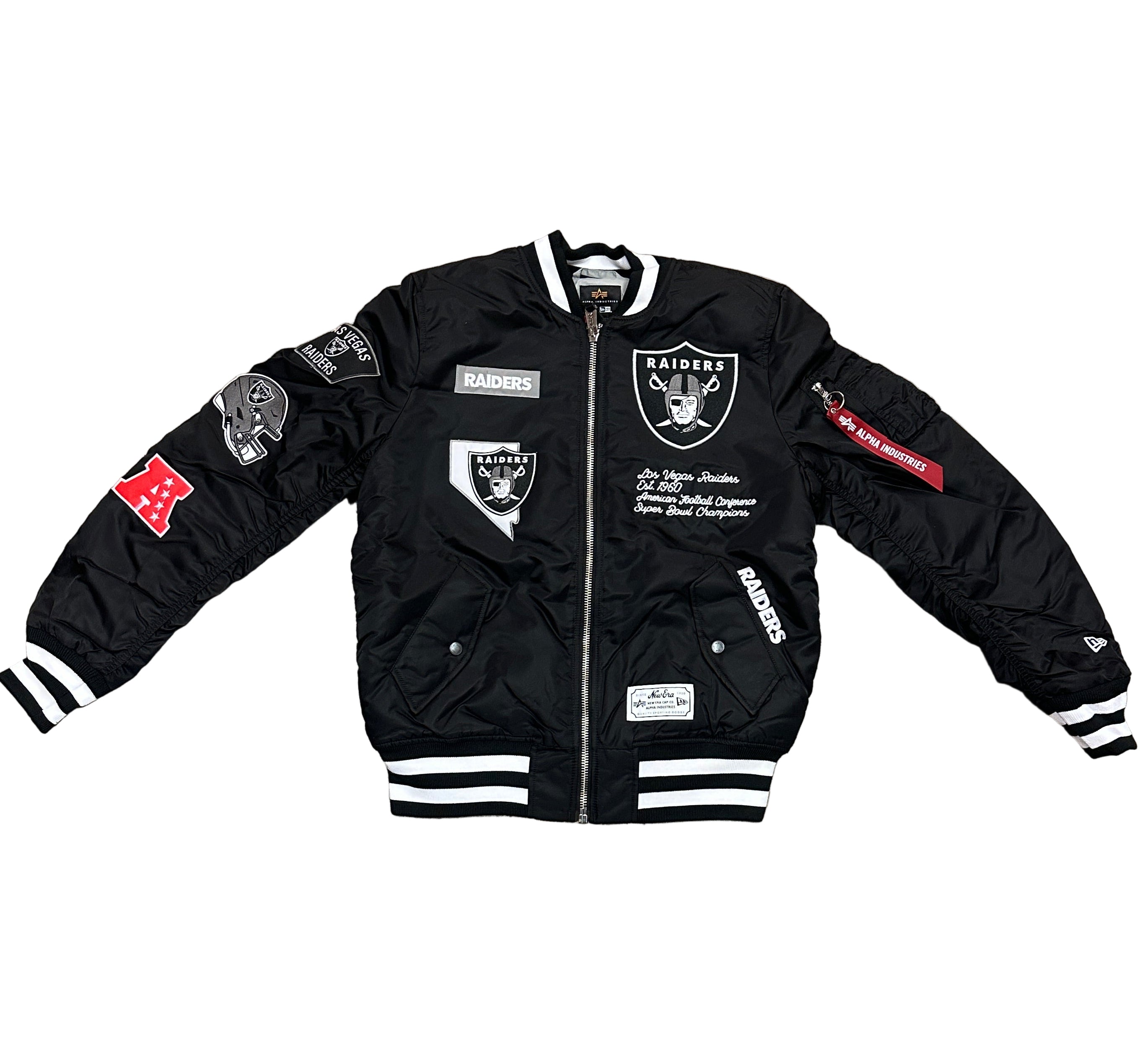 New Era Alpha Industries Las Vegas Raiders Bomber Jacket - Black
