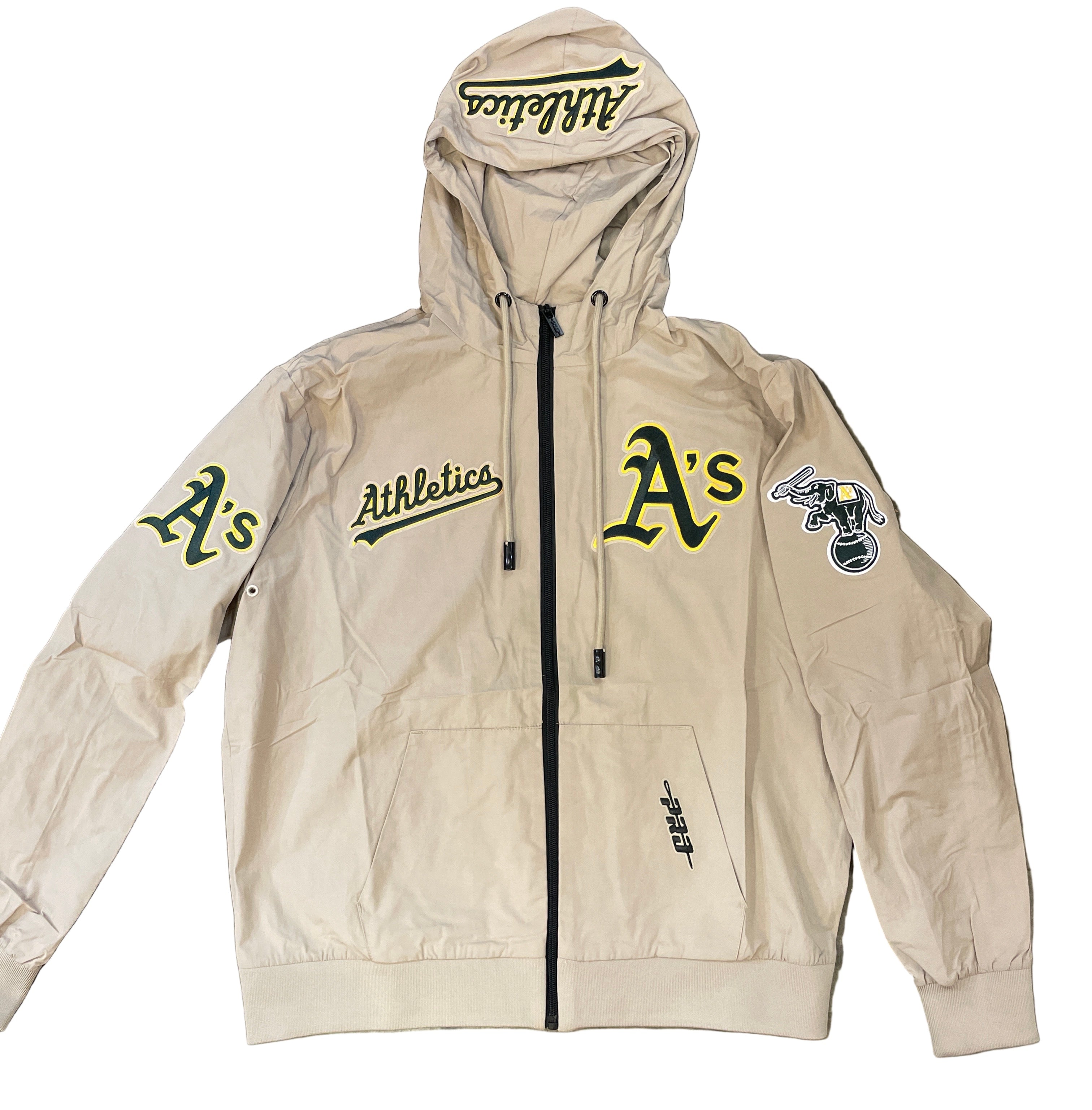 Pro Standard Men's  Athletics Hybrid Woven Hoodie-Khaki