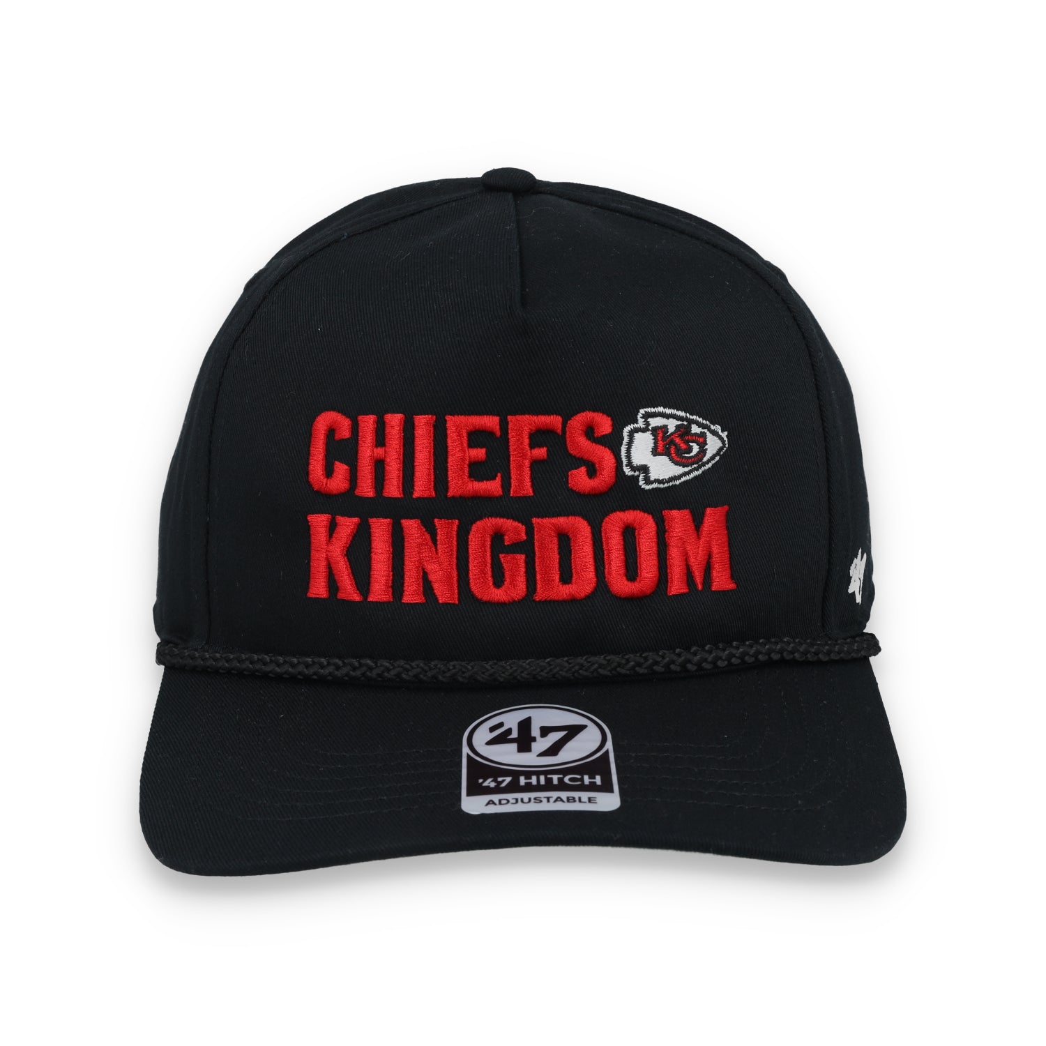 '47 Kansas City Chiefs Script Rope Snapback Hat-Black