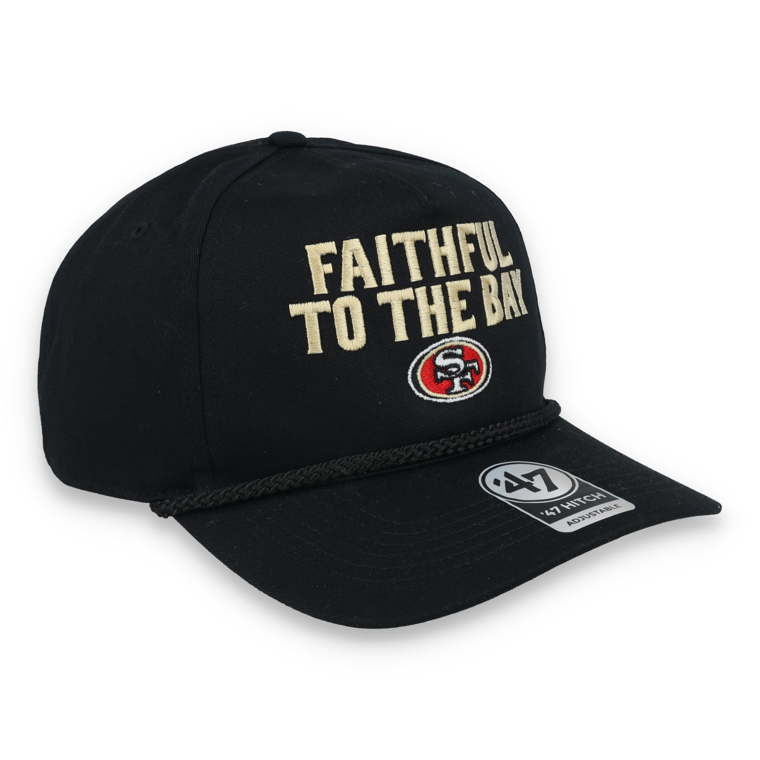 '47 Brand San Francisco 49ers Rope Hitch Adjustable Hat-Black
