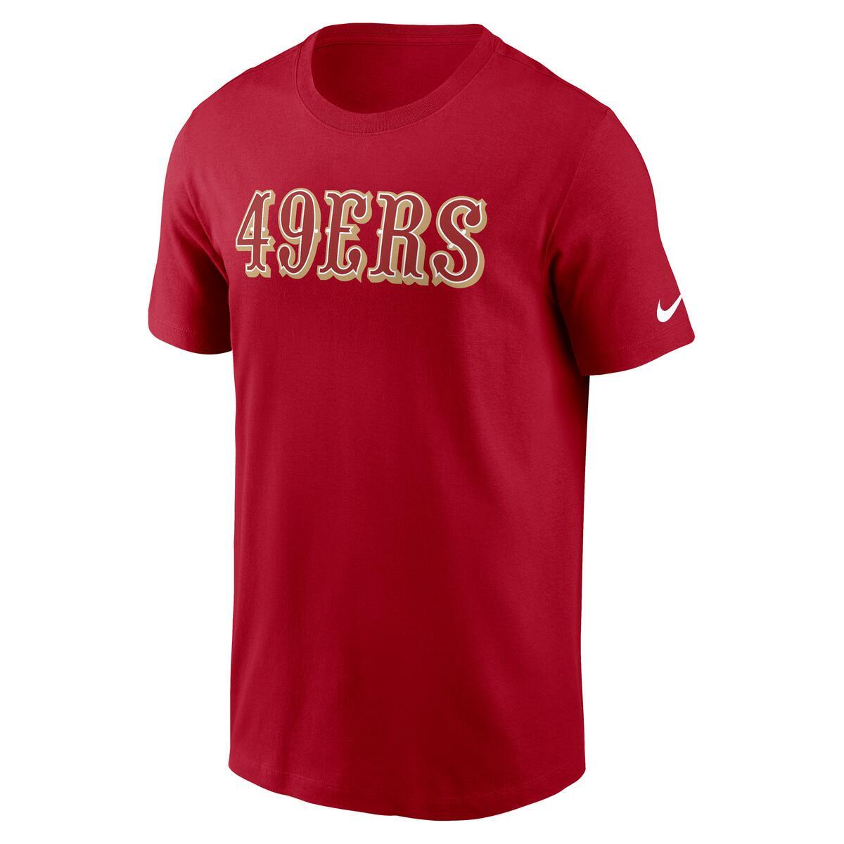 Nike Men's San Francisco 49ers Primetime Wordmark Performance T-Shirt - Scarlet
