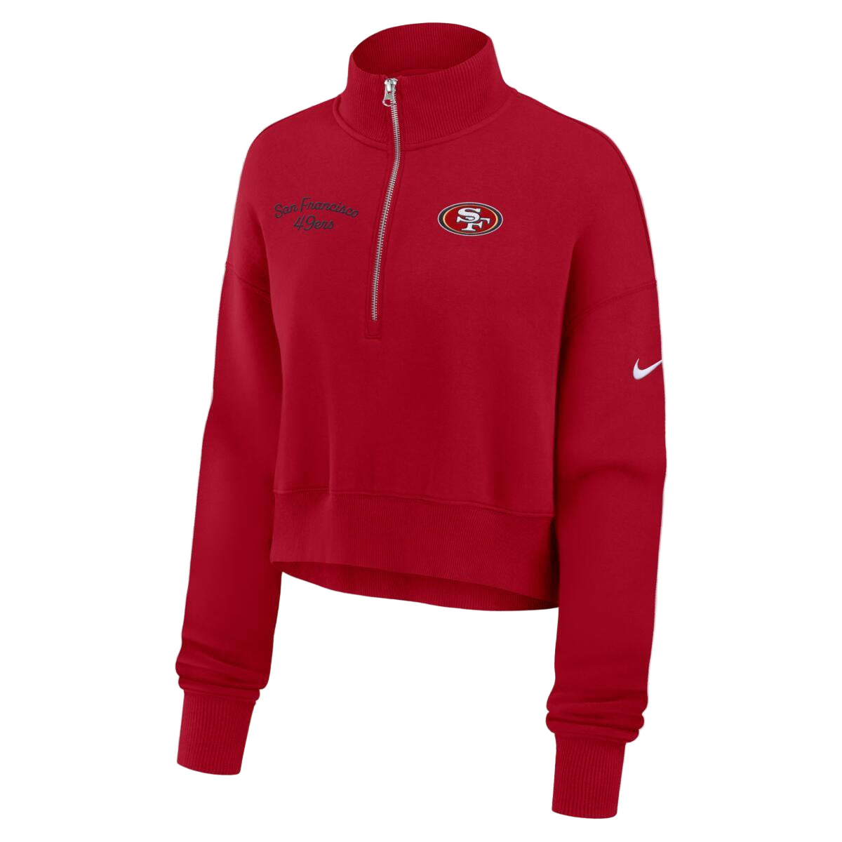 Nike Women's San Francisco 49ers Cropped Phoenix Hoodie-Red