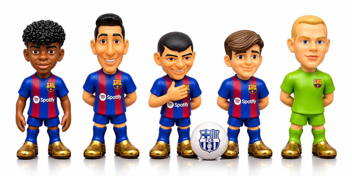 Minix 12CM Barcelona Collectible Figure 5 Pack