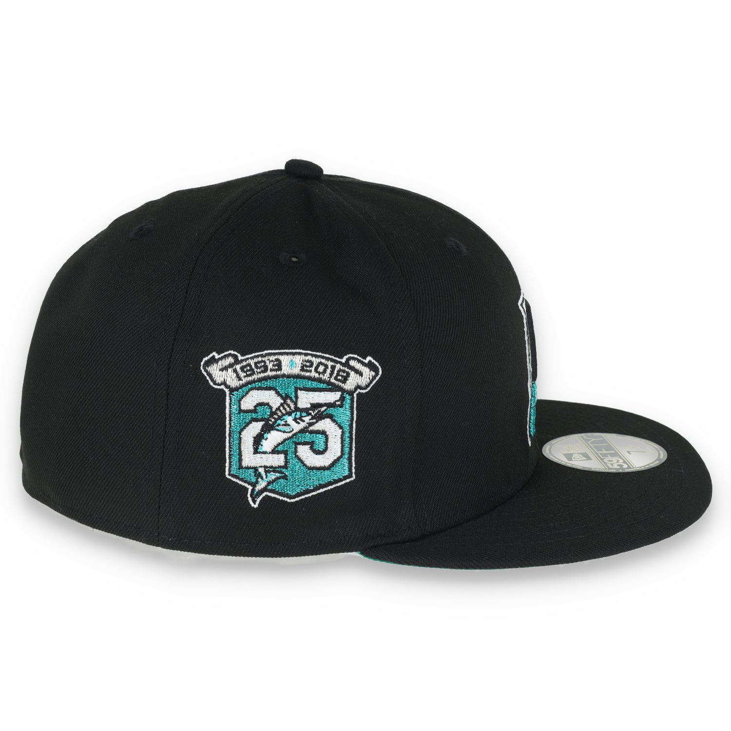 New Era Florida Marlins 25 Years Metallic Logo Side Patch 59fifty Fitted-Black