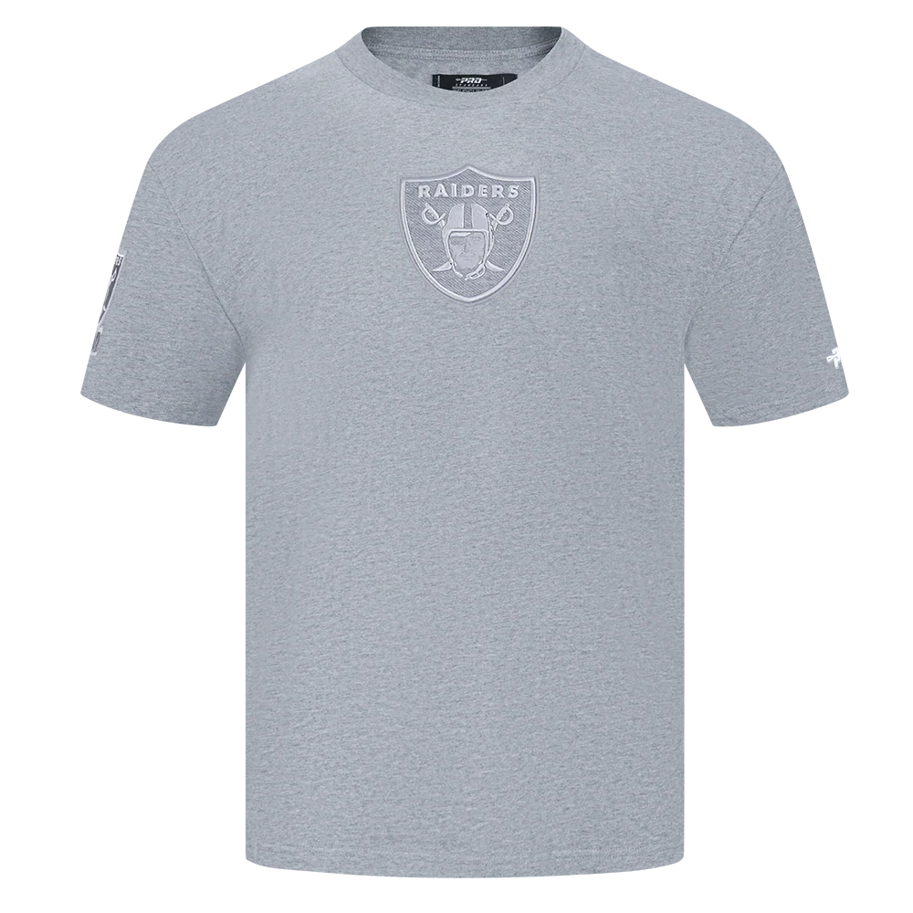 Pro Standard Las Vegas Raiders Reverse French Terry Cotton Jersey Drop T-Shirt-Gray