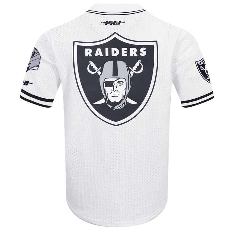 Pro Standard Las Vegas Raiders Fernando Mendoza #15 Classic Mesh jersey, White/Black/White, back view with Raiders logo