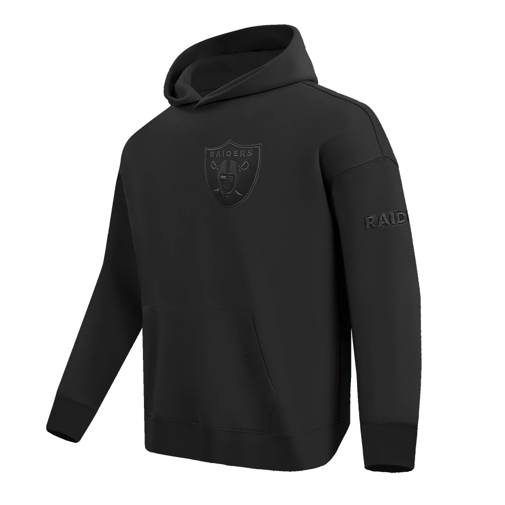 Pro Standard Las Vegas Raiders Neutral Drop Shoulder Fleece Pullover Hoodie- Black